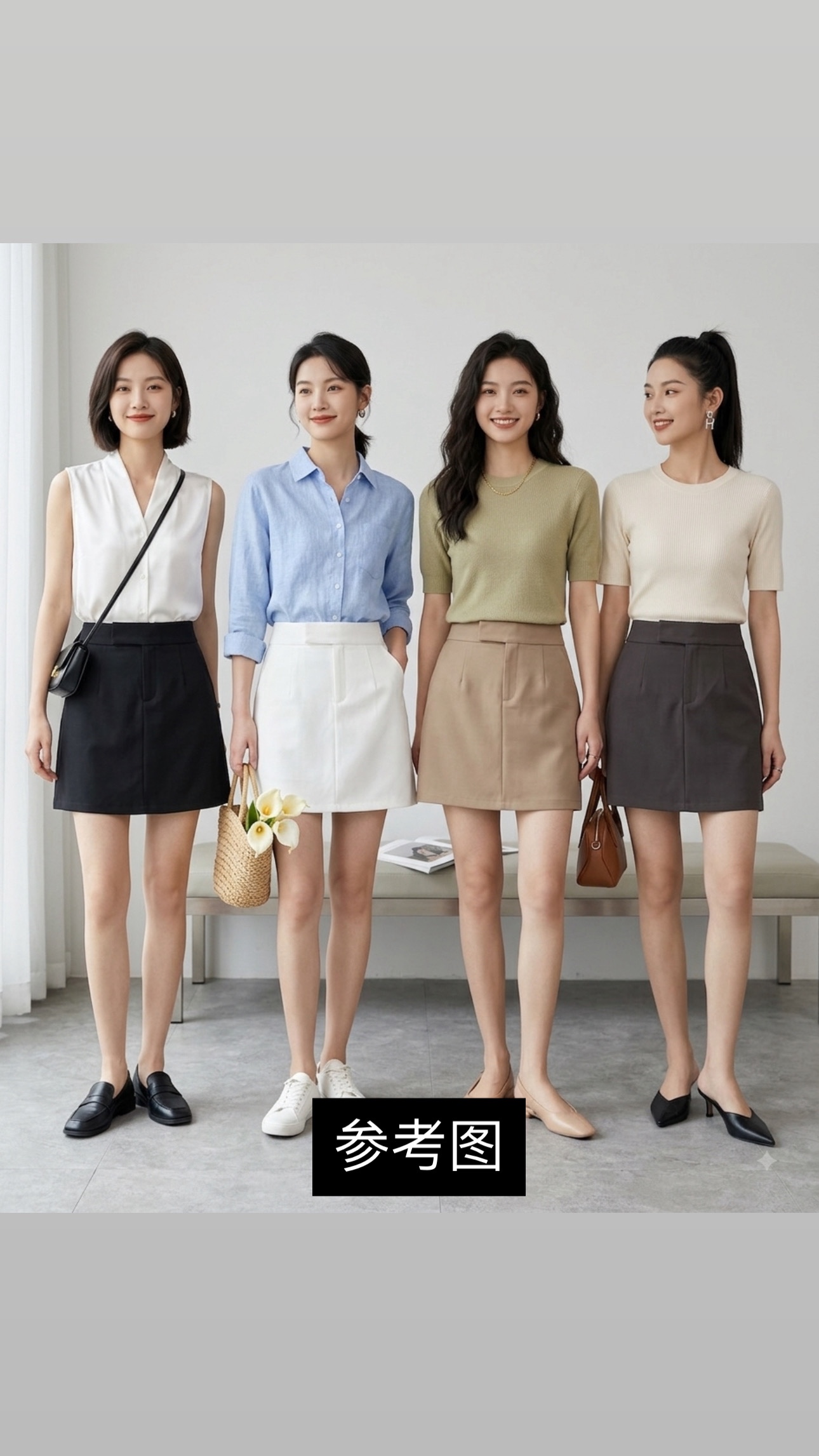 NEW T型扣设计直A Skirt