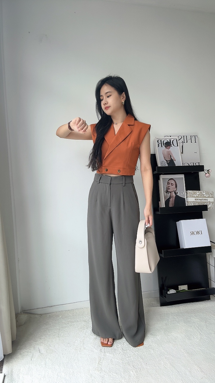 砂布质感垂直长裤