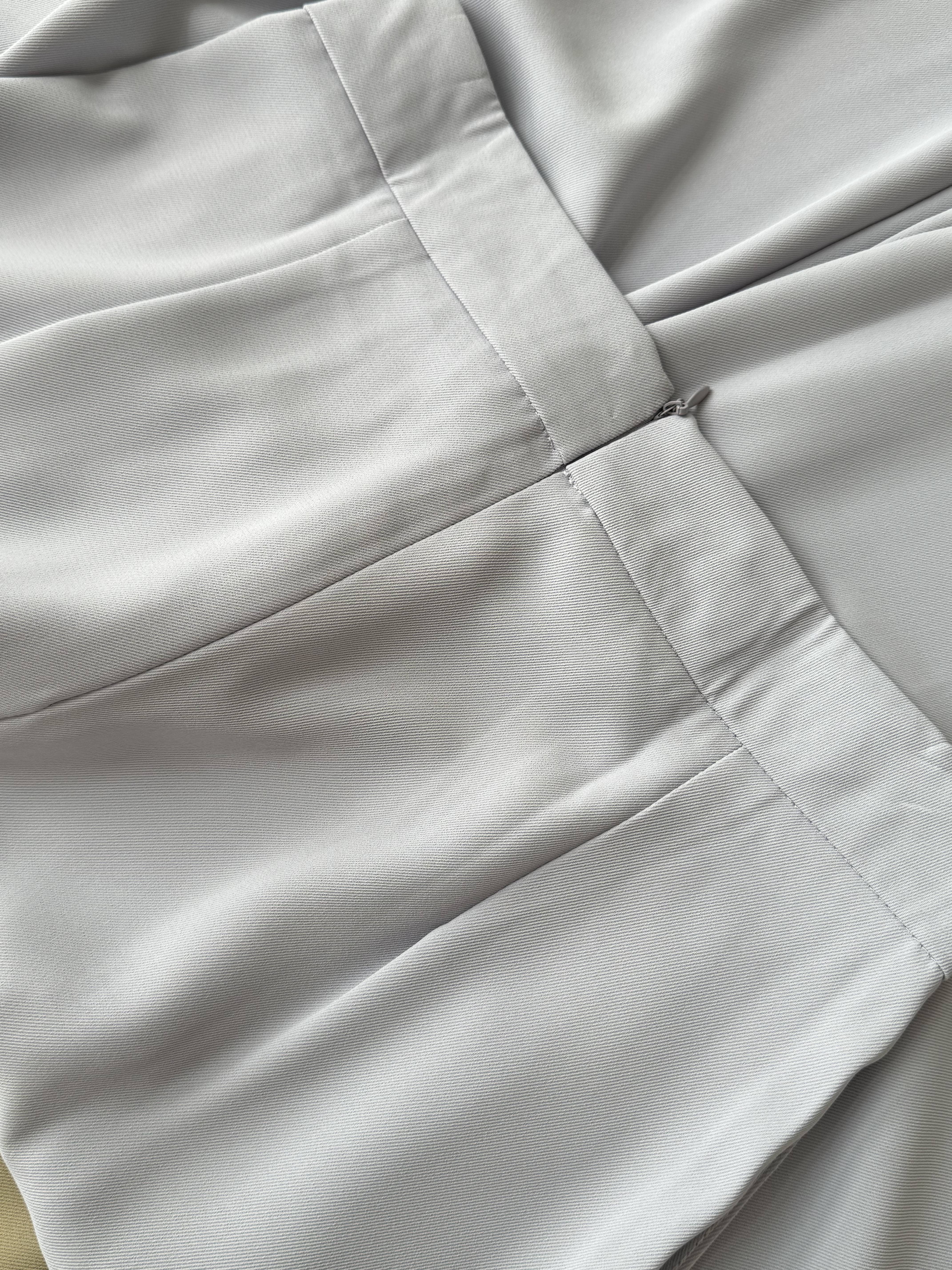 New轻薄款滑面简约高腰阔腿