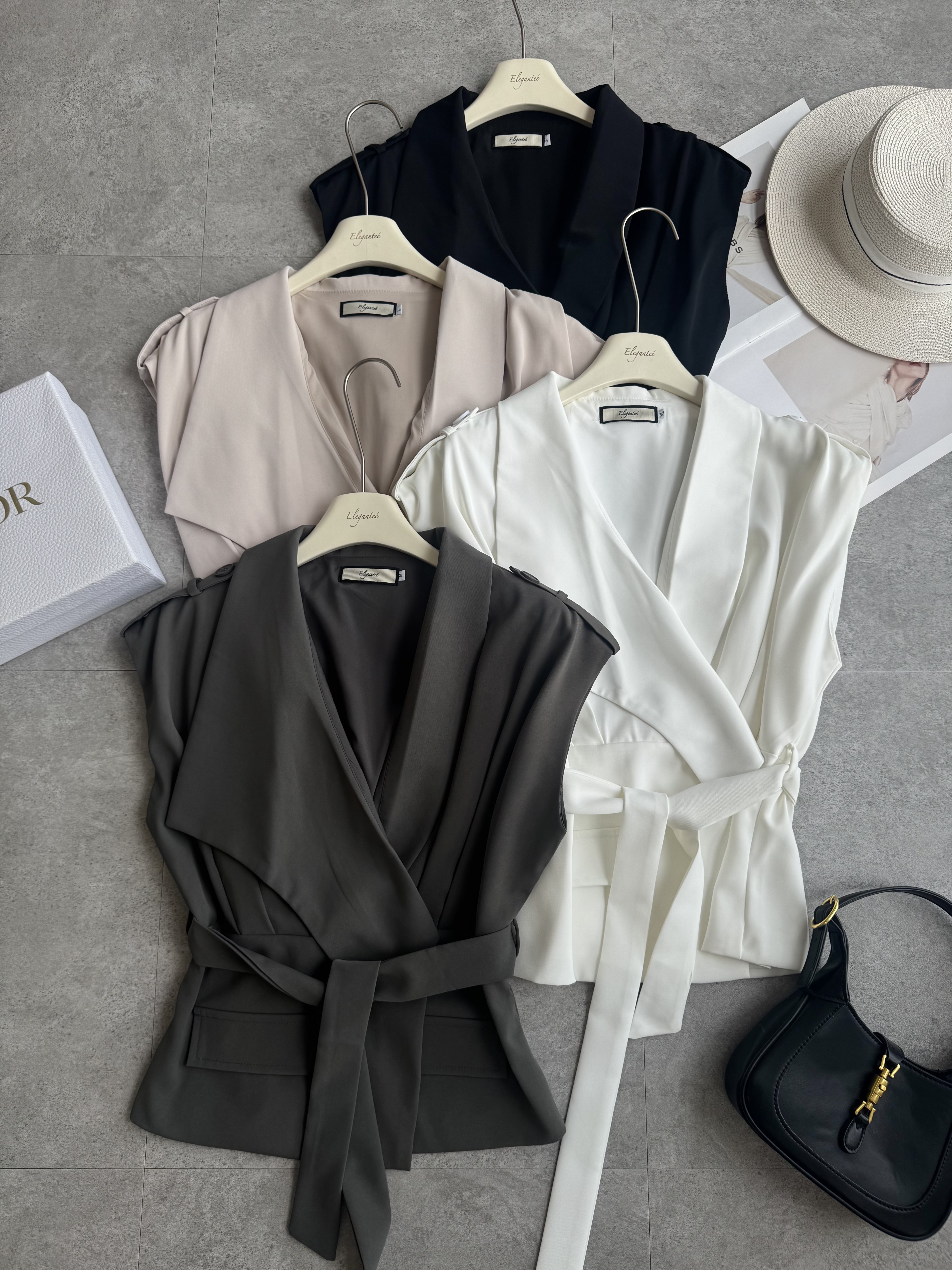 通勤肩带大翻领马甲