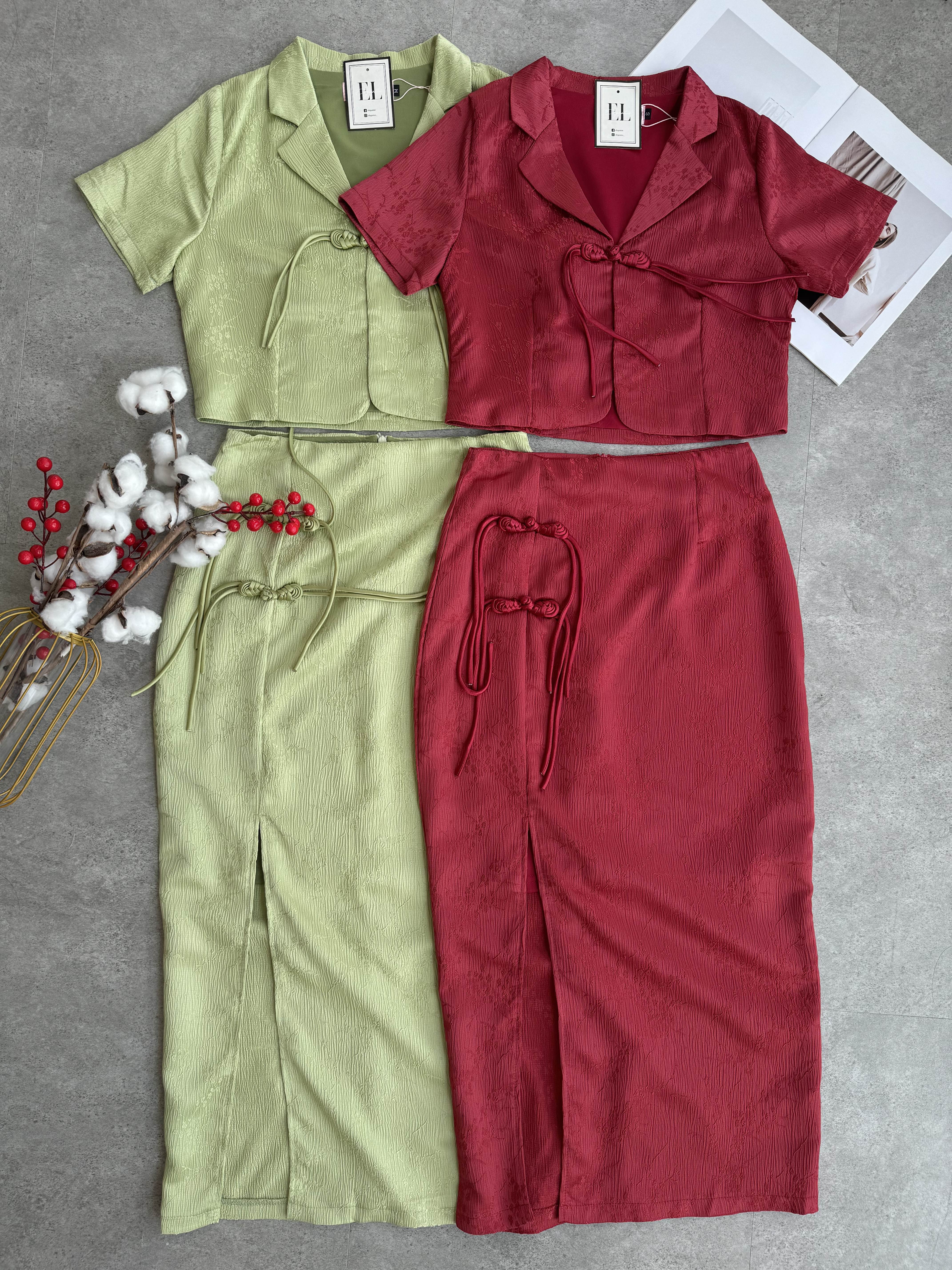 暗花刺绣短袖长裙改良旗袍