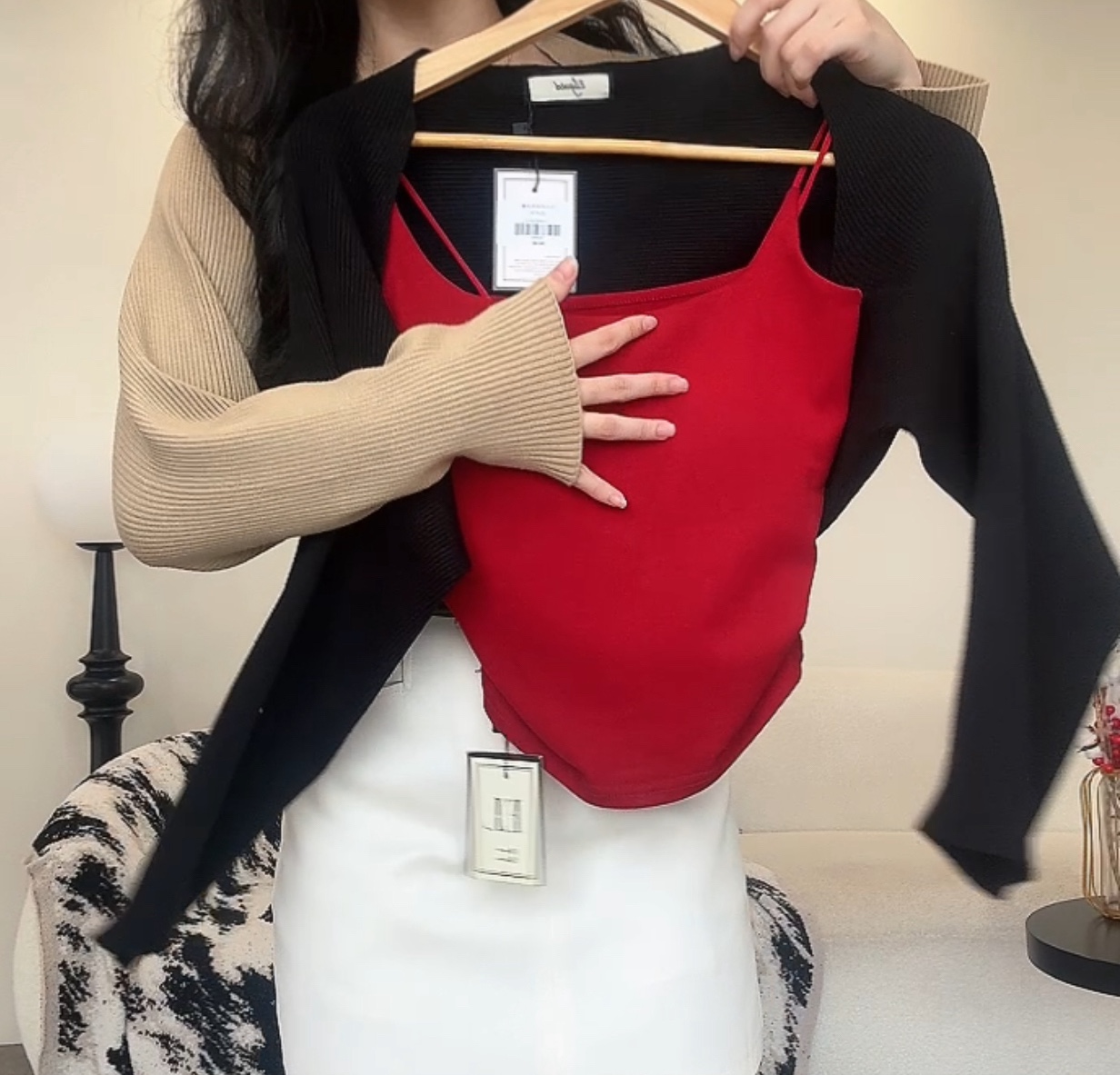 针织长袖手袖套