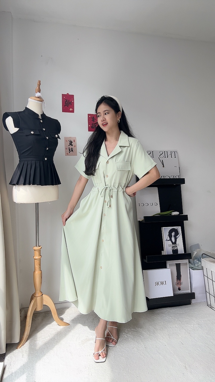 工装收腰连身裙