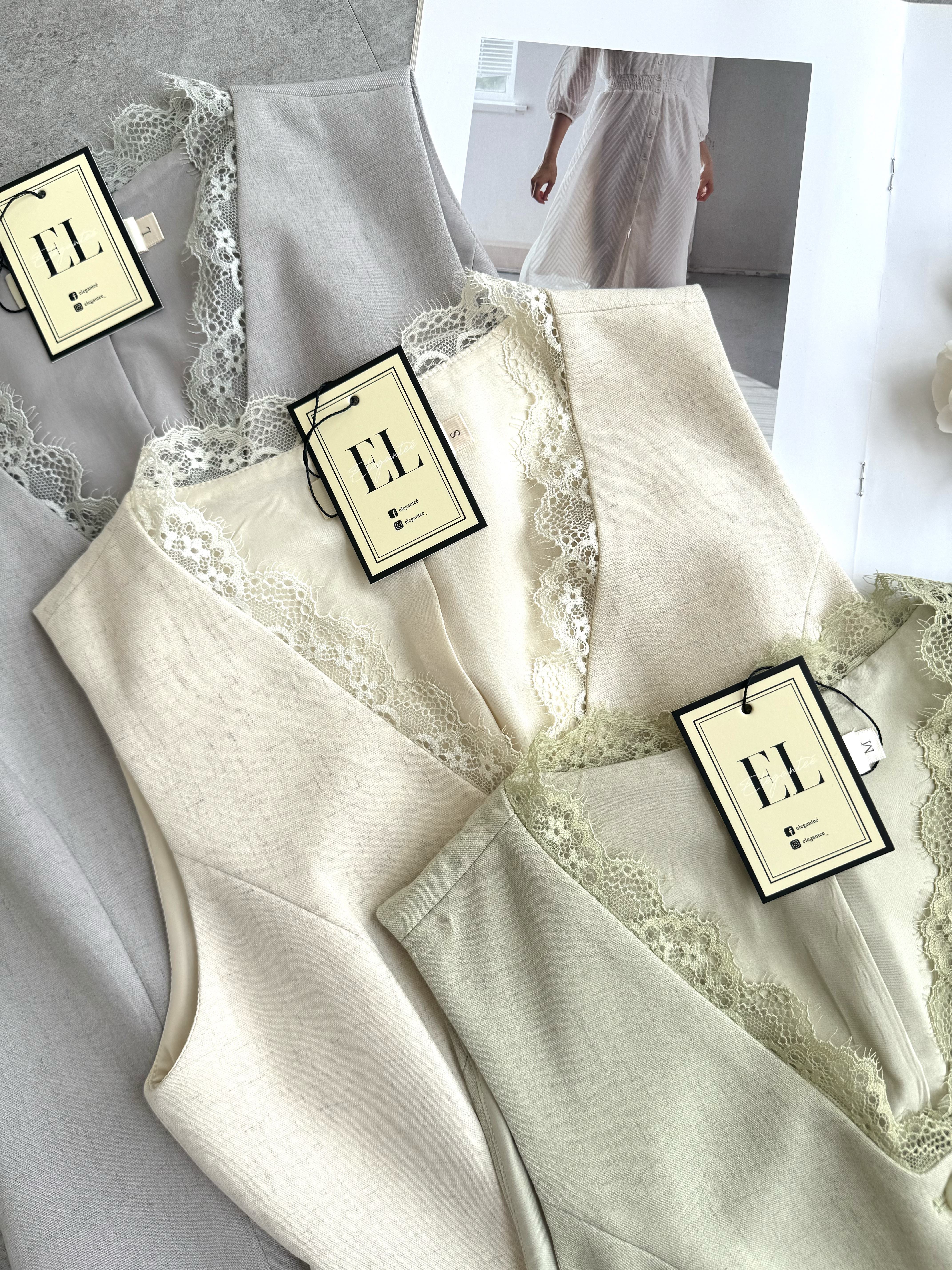 《高级系列》 西装纹路蕾丝边马甲