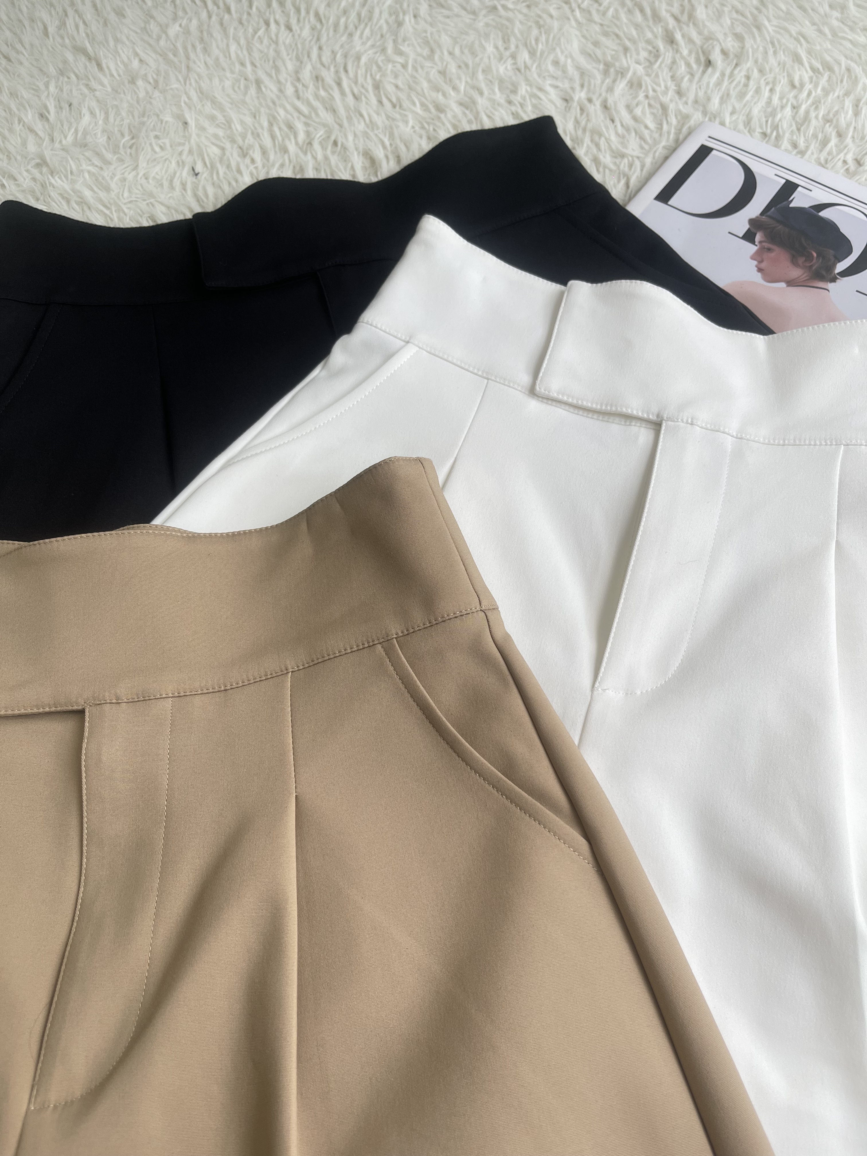 厚腰线西装4分裤