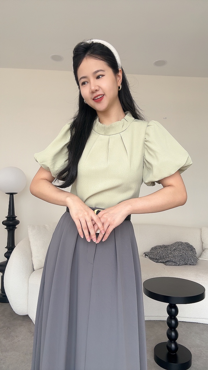 端庄公主泡泡袖Top 