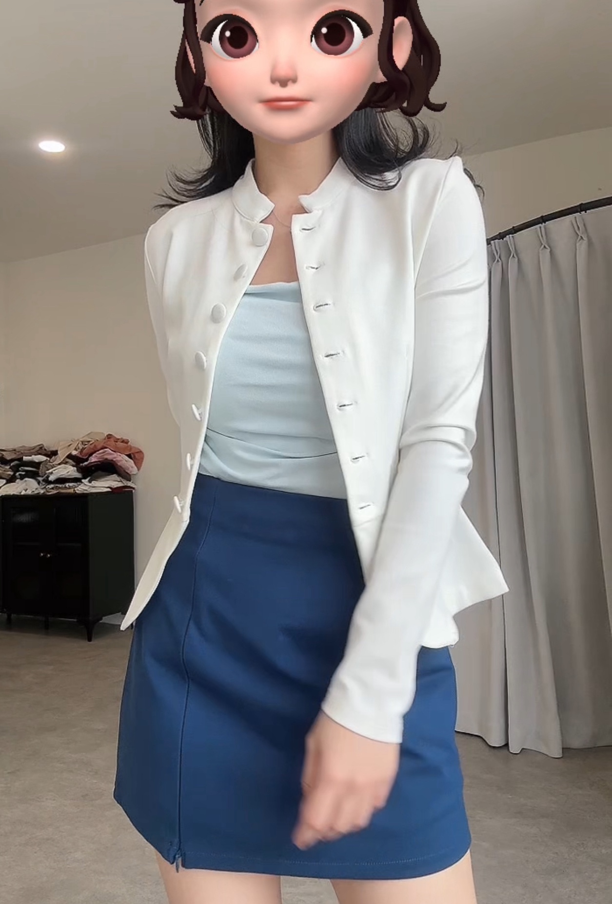 法式高级宫廷Peplum Top