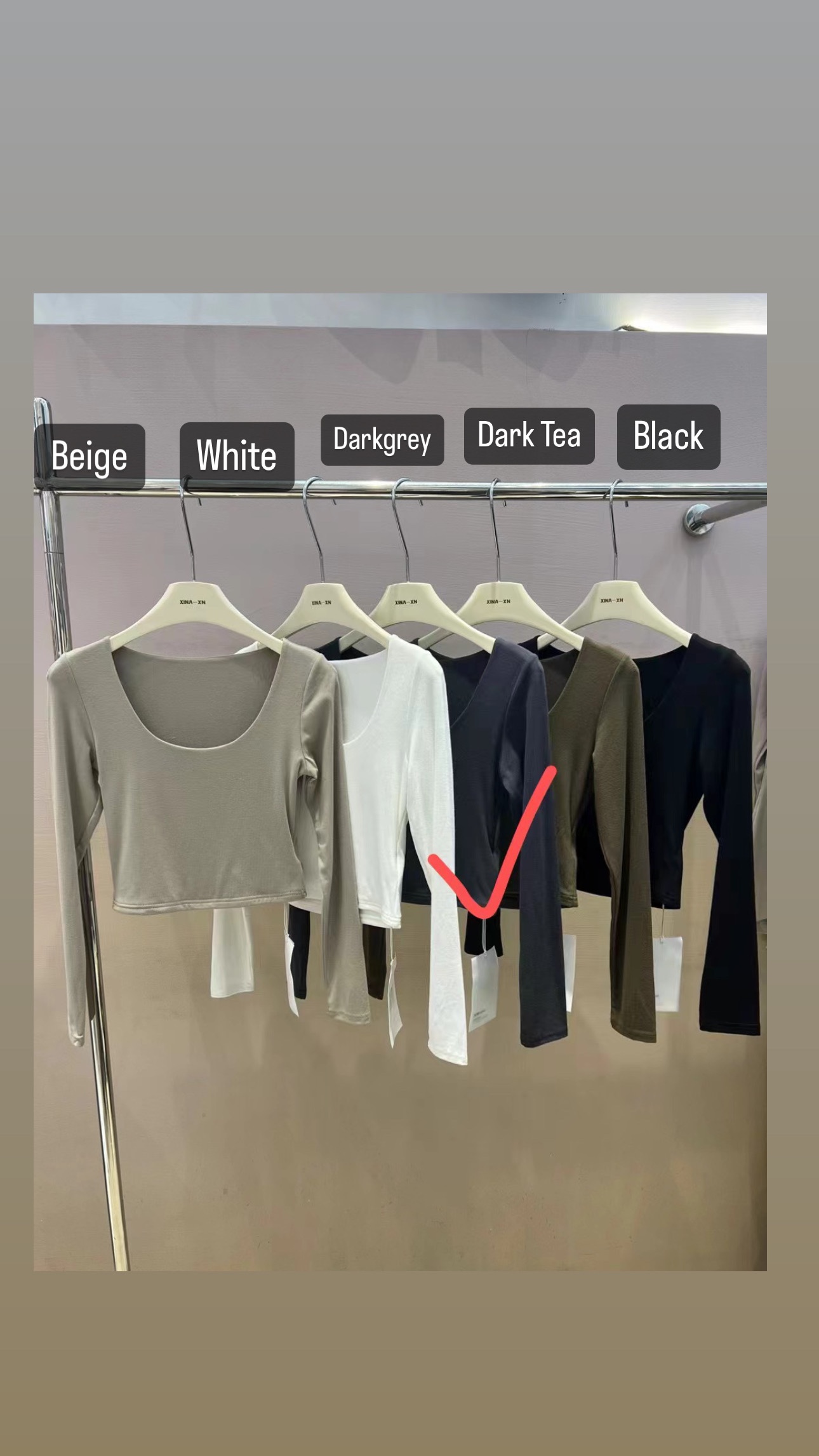 高级棉料 圆方领长袖上衣 (PO)