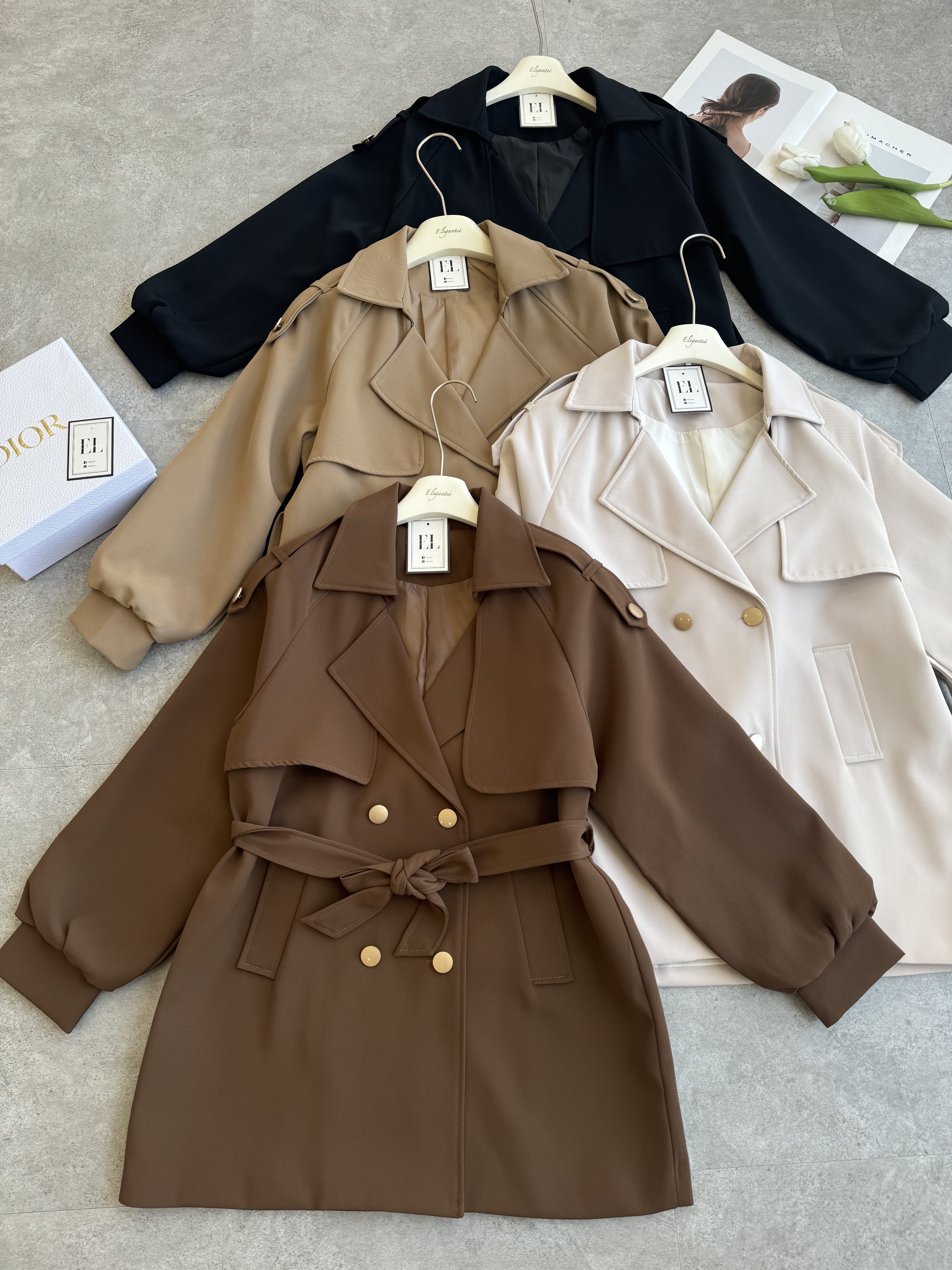 可爱泡芙袖风衣