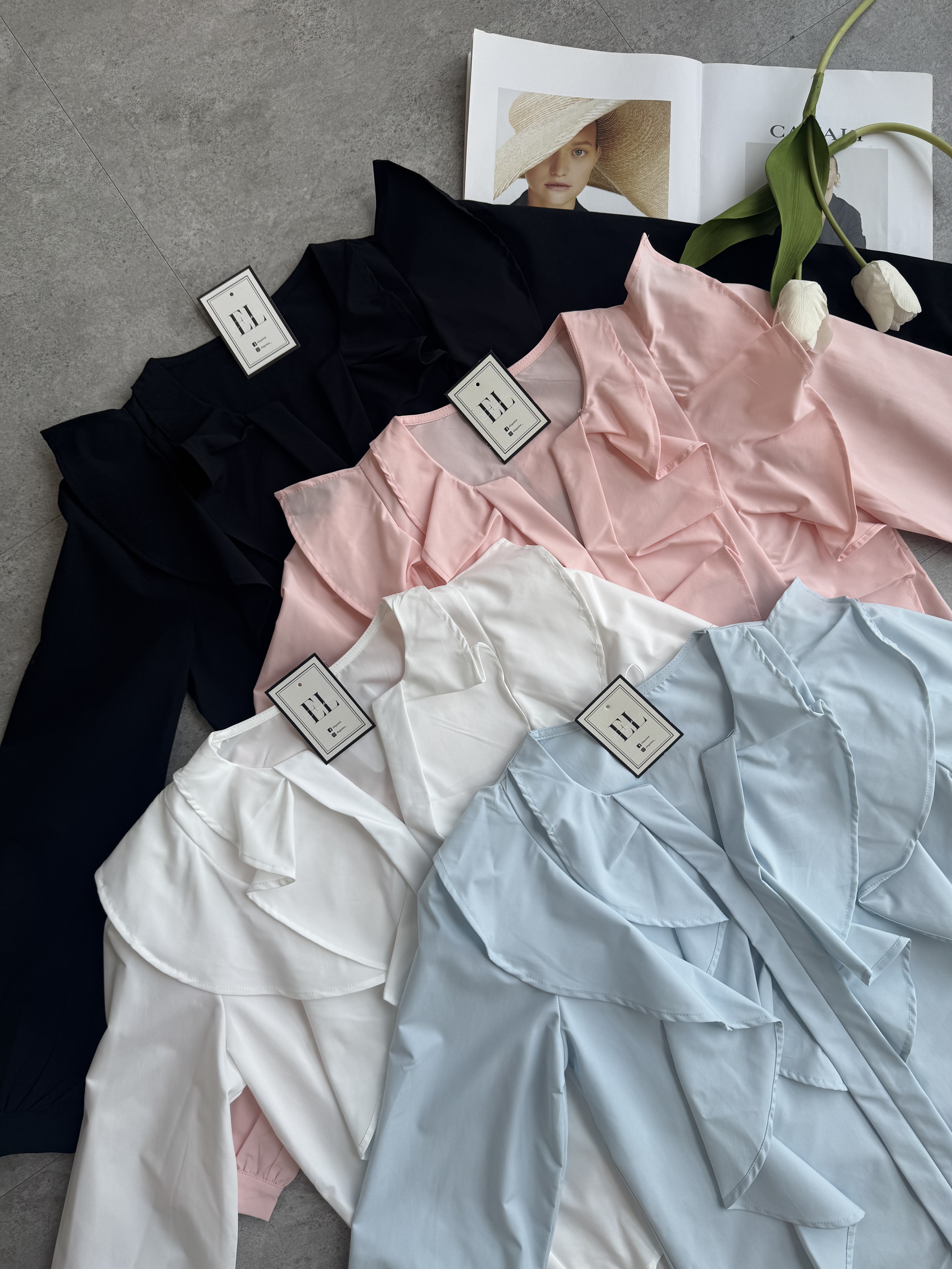 花瓣设计长袖衫