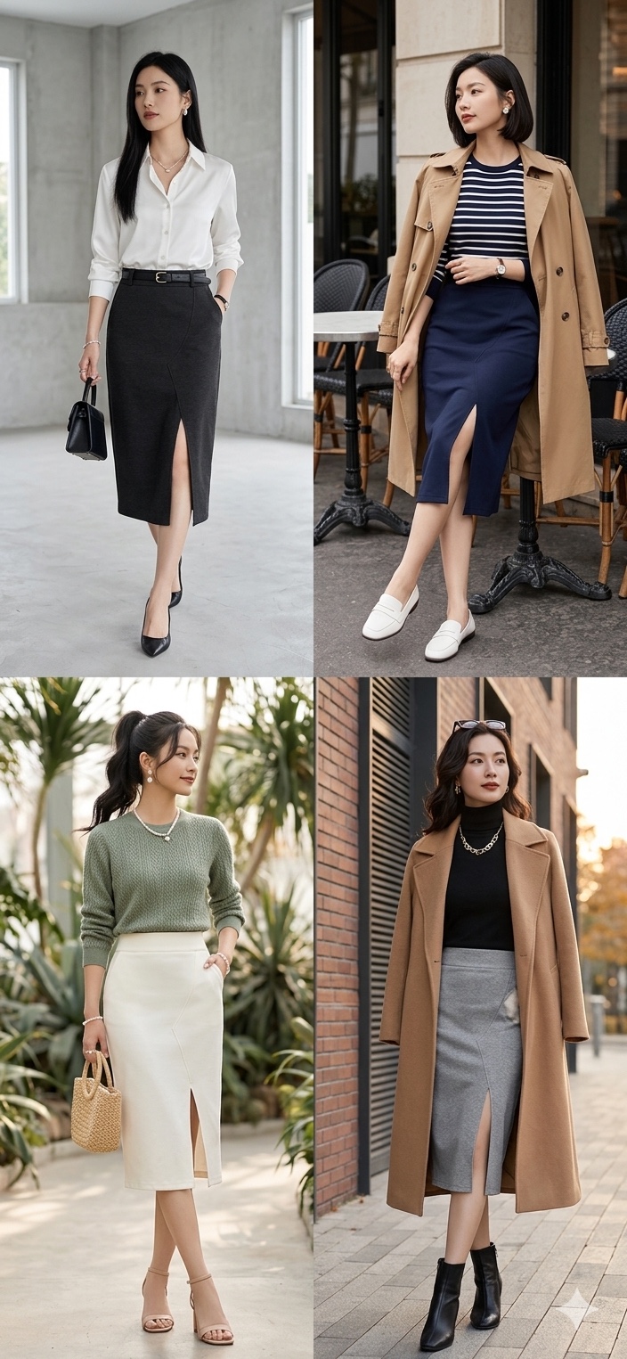 Cotton厚腰版包臀Pencil Skirt