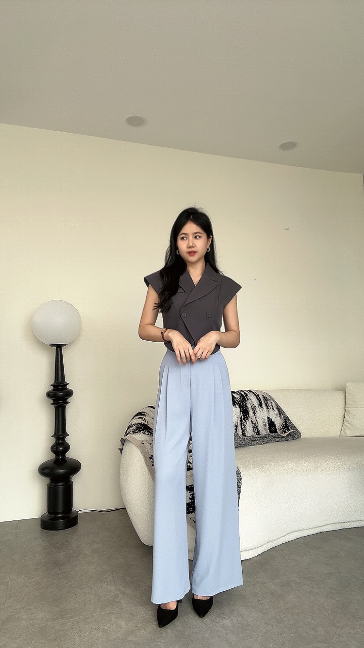 梨形必入垂直高级感高腰阔腿裤