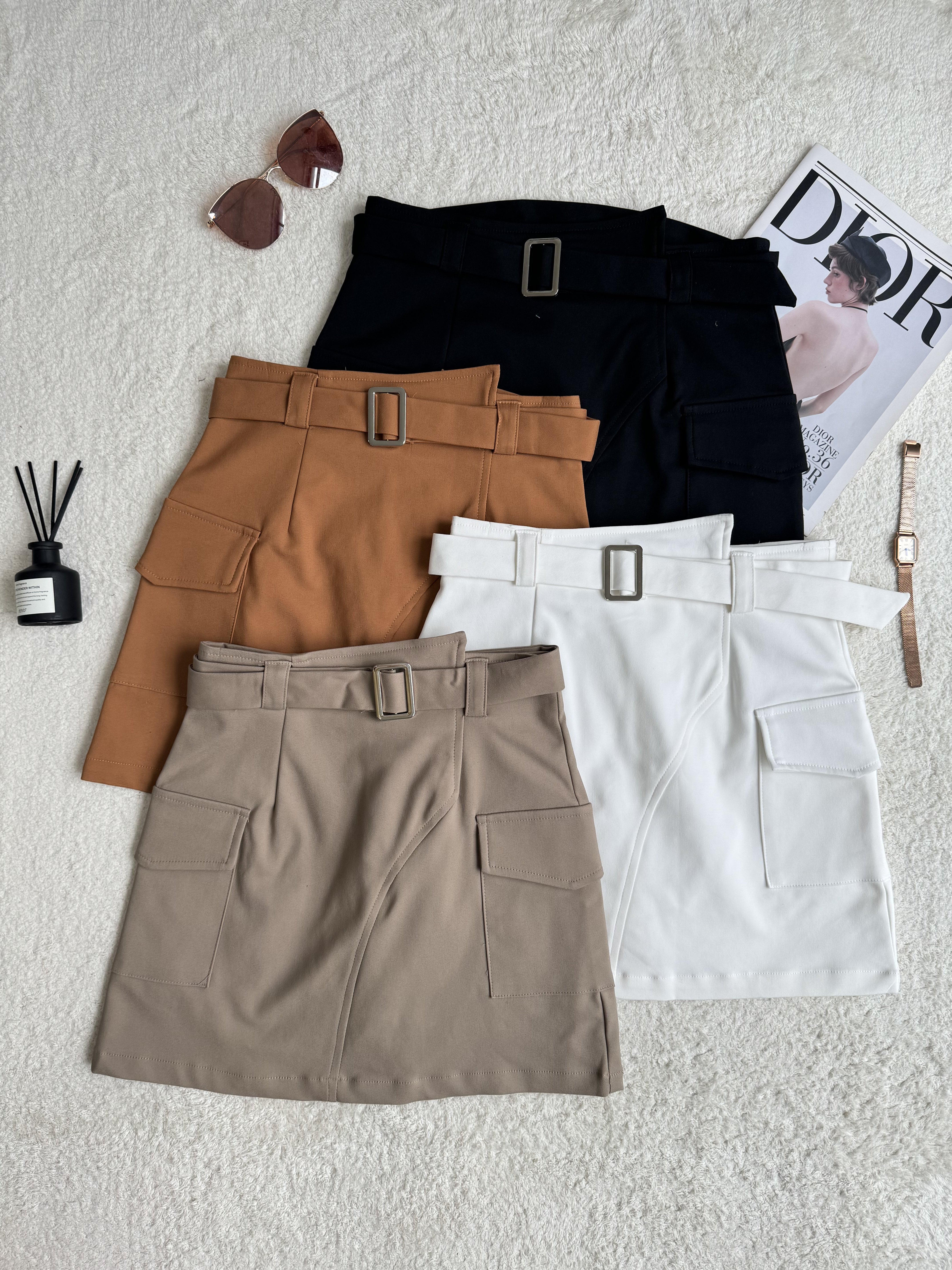 腰间不规则设计裙