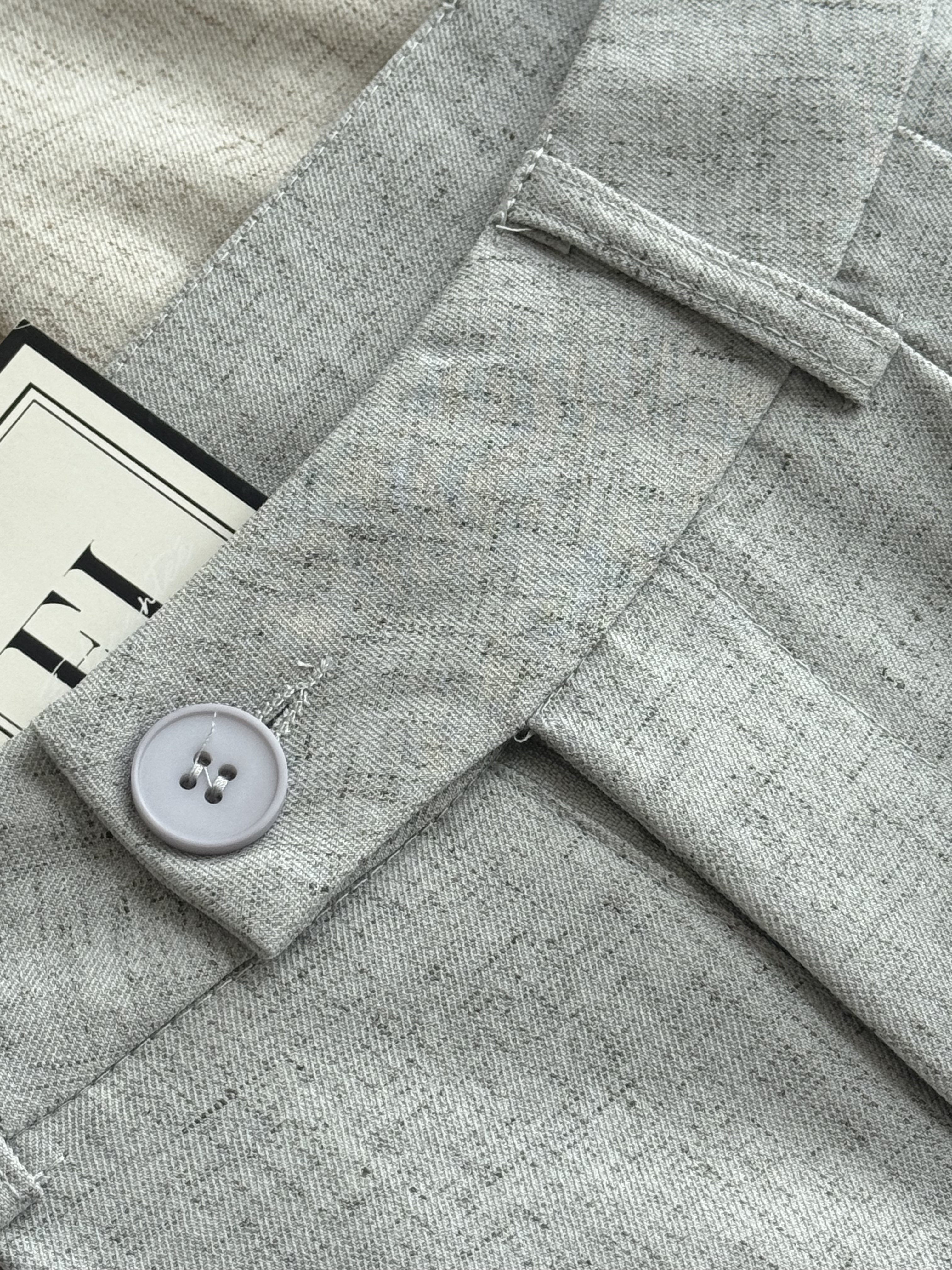 软麻杂线高腰阔腿长裤