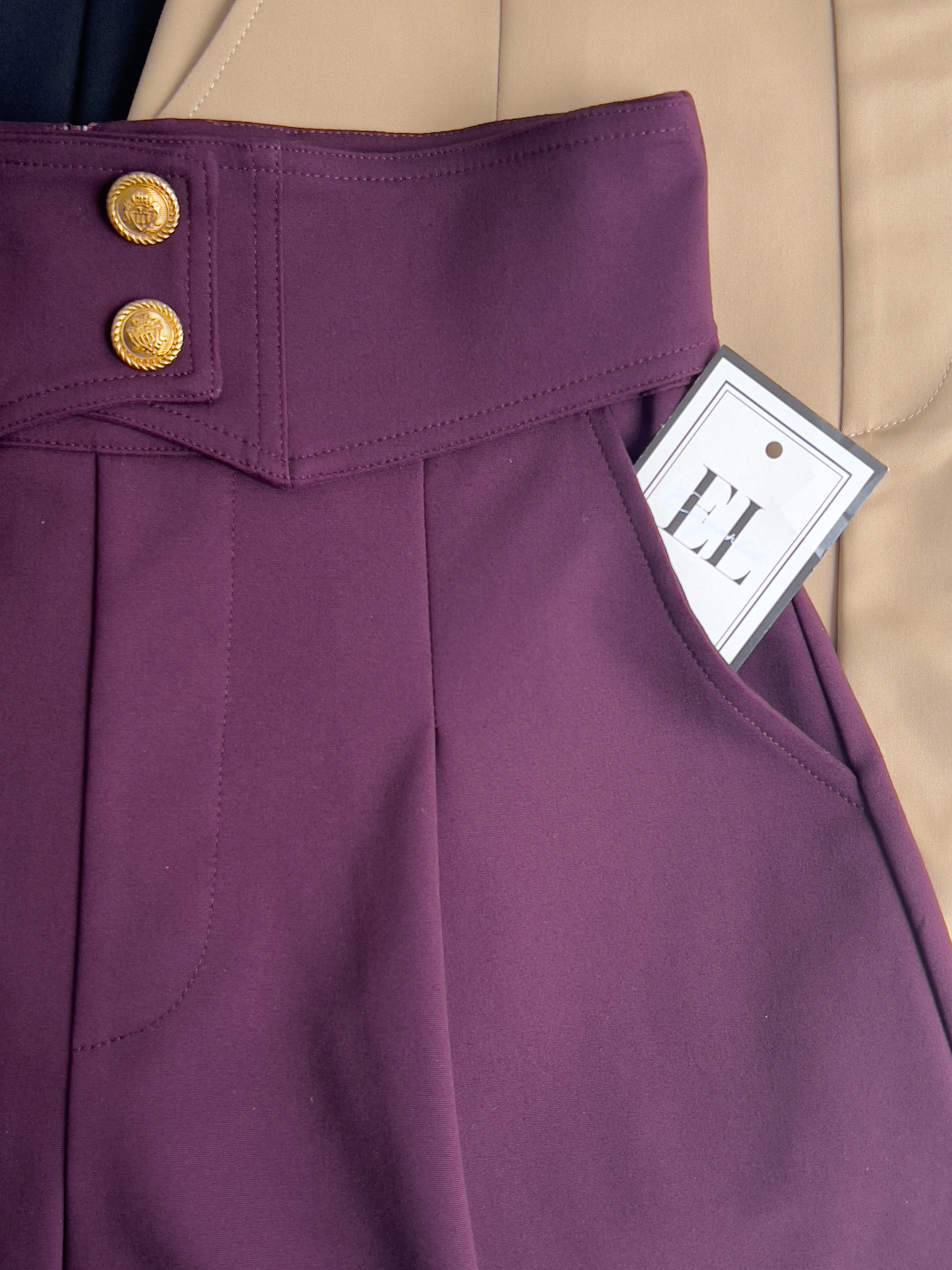 2金扣高腰4分裤