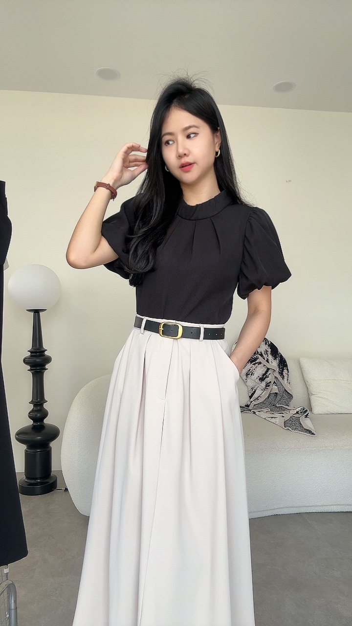 端庄公主泡泡袖Top 