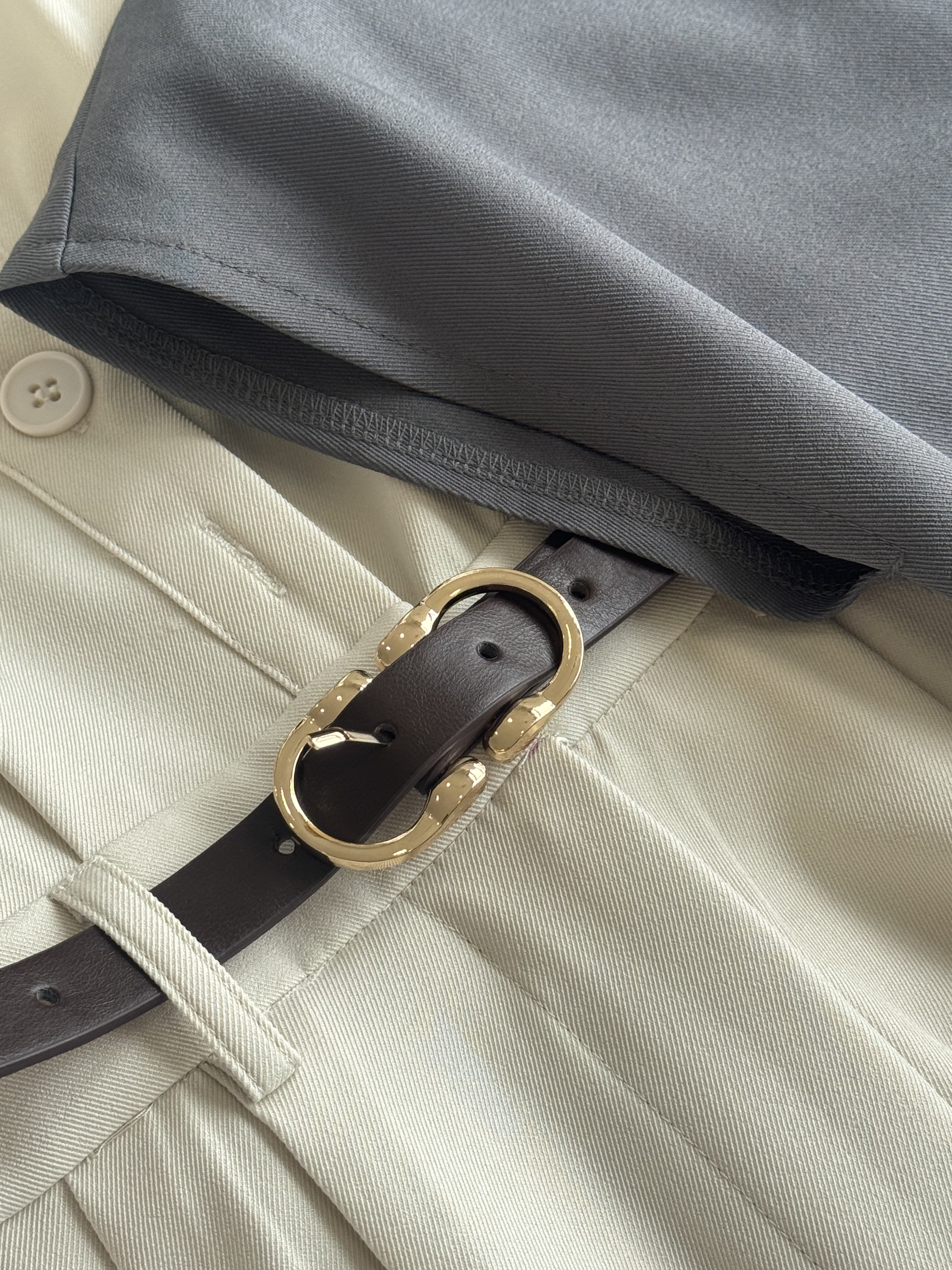 立领过肩长裤连体装