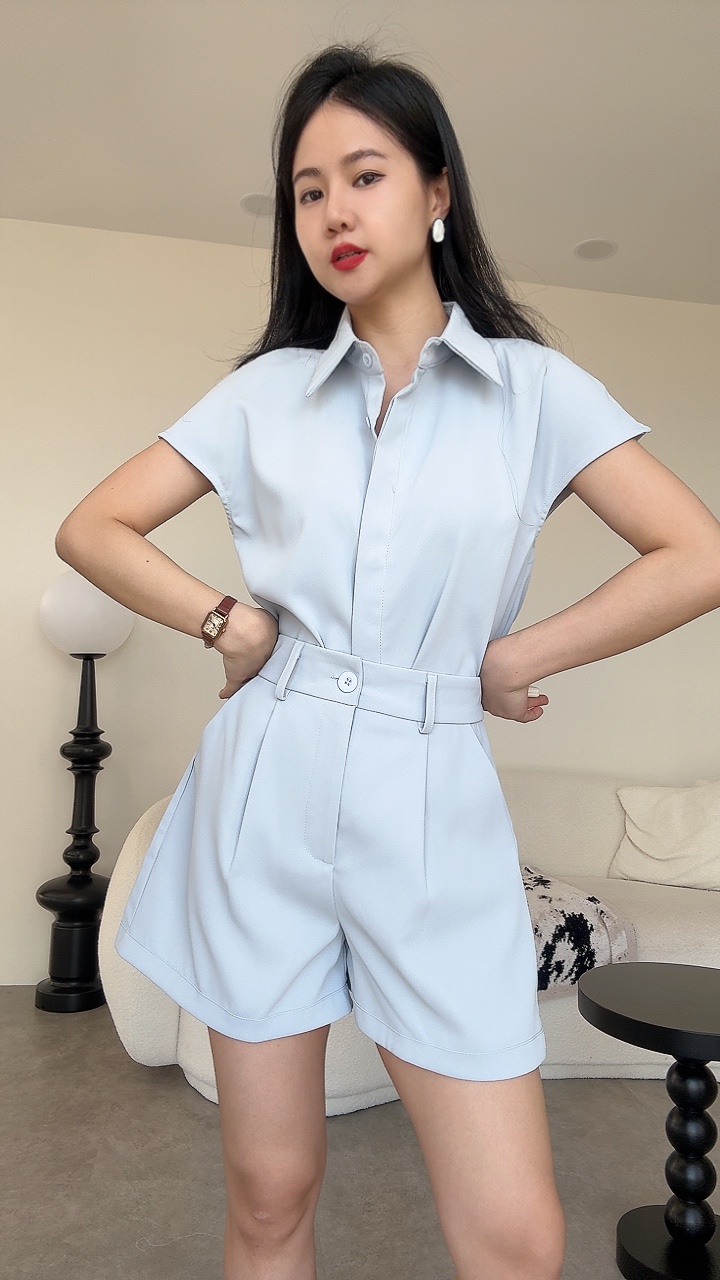 夏日必备过肩袖短裤套装 