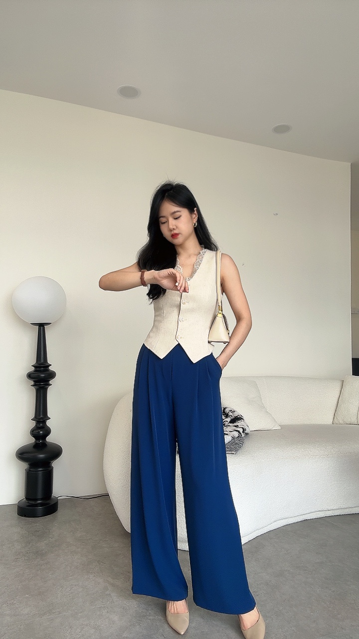 梨形必入垂直高级感高腰阔腿裤