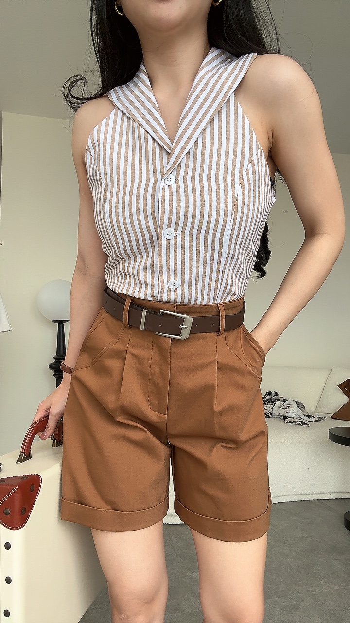 夏日清爽无袖水手领Top