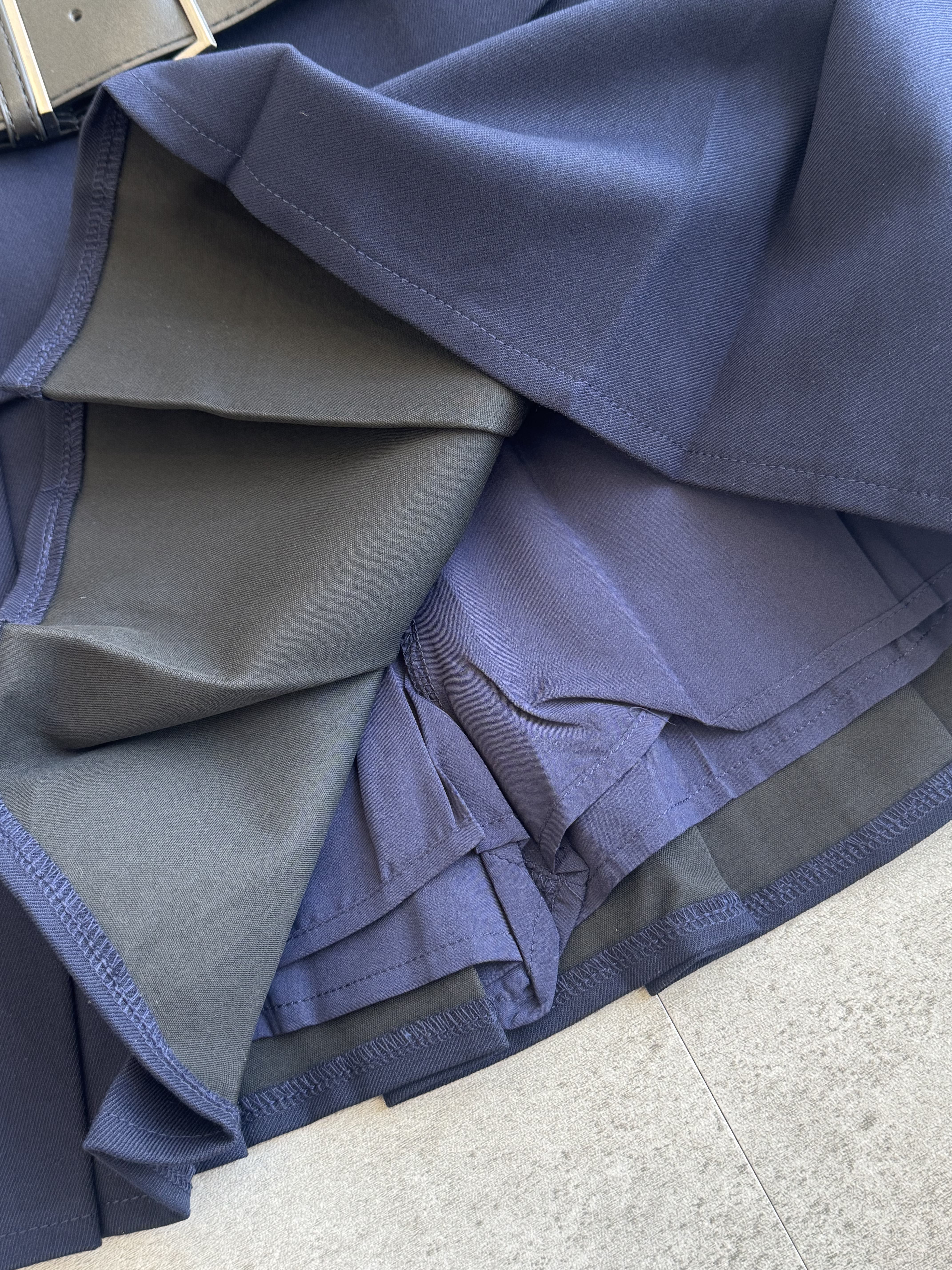 时髦厚腰带百褶裙（厚西装高质感）