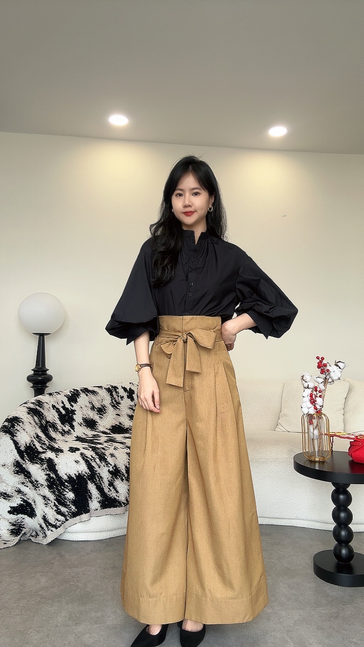 《高质》高密纹理高腰阔腿裤（很舒服）