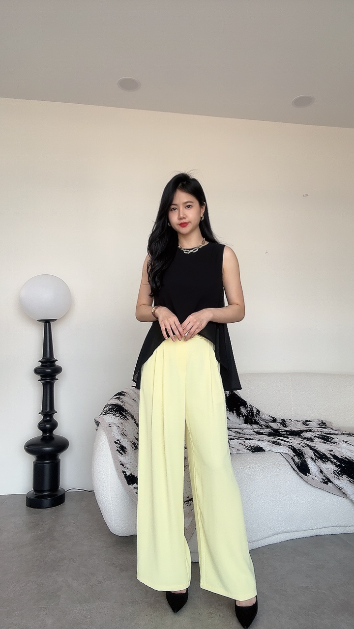 梨形必入垂直高级感高腰阔腿裤