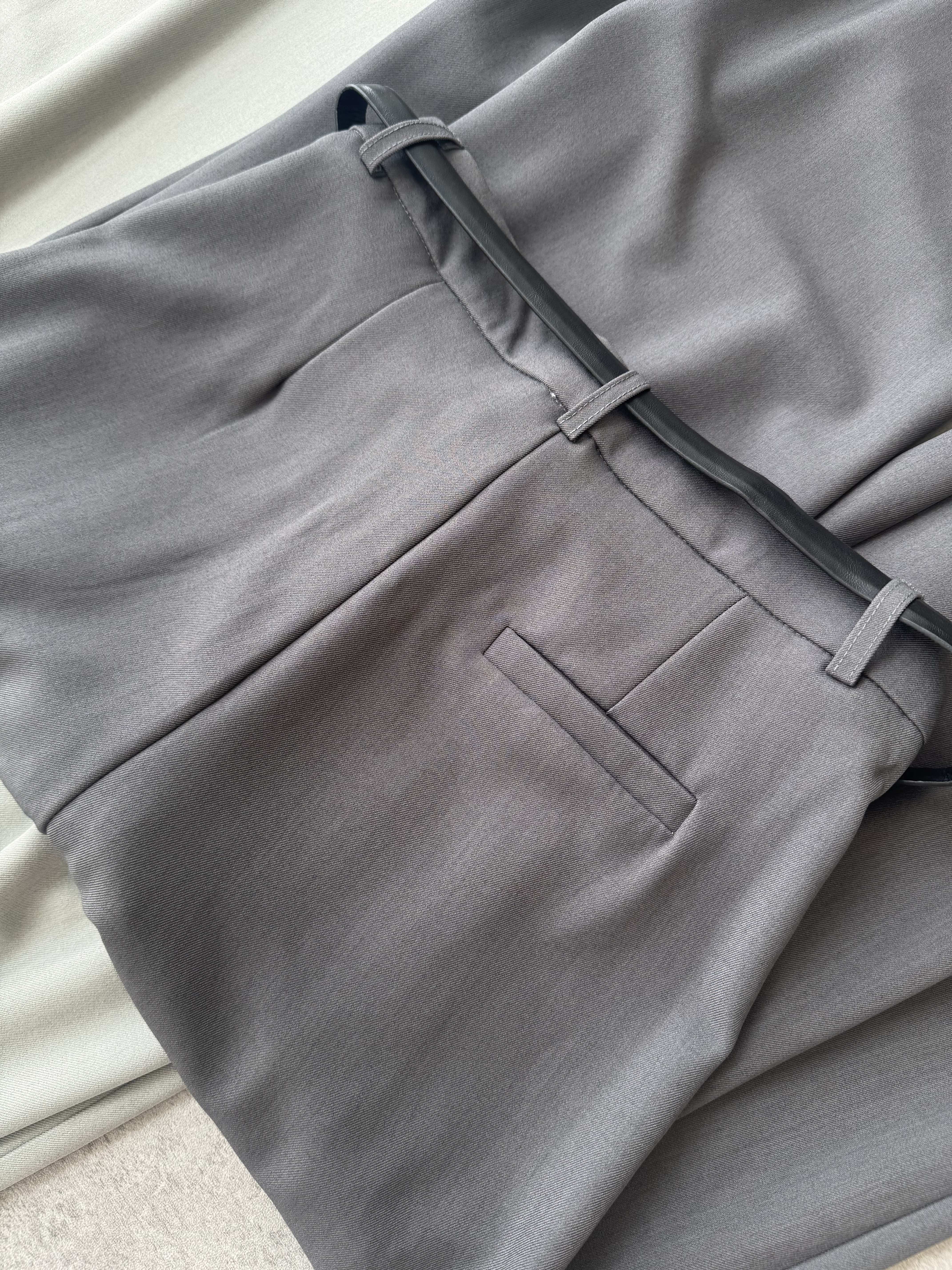 高腰粗环带阔腿裤-腰带