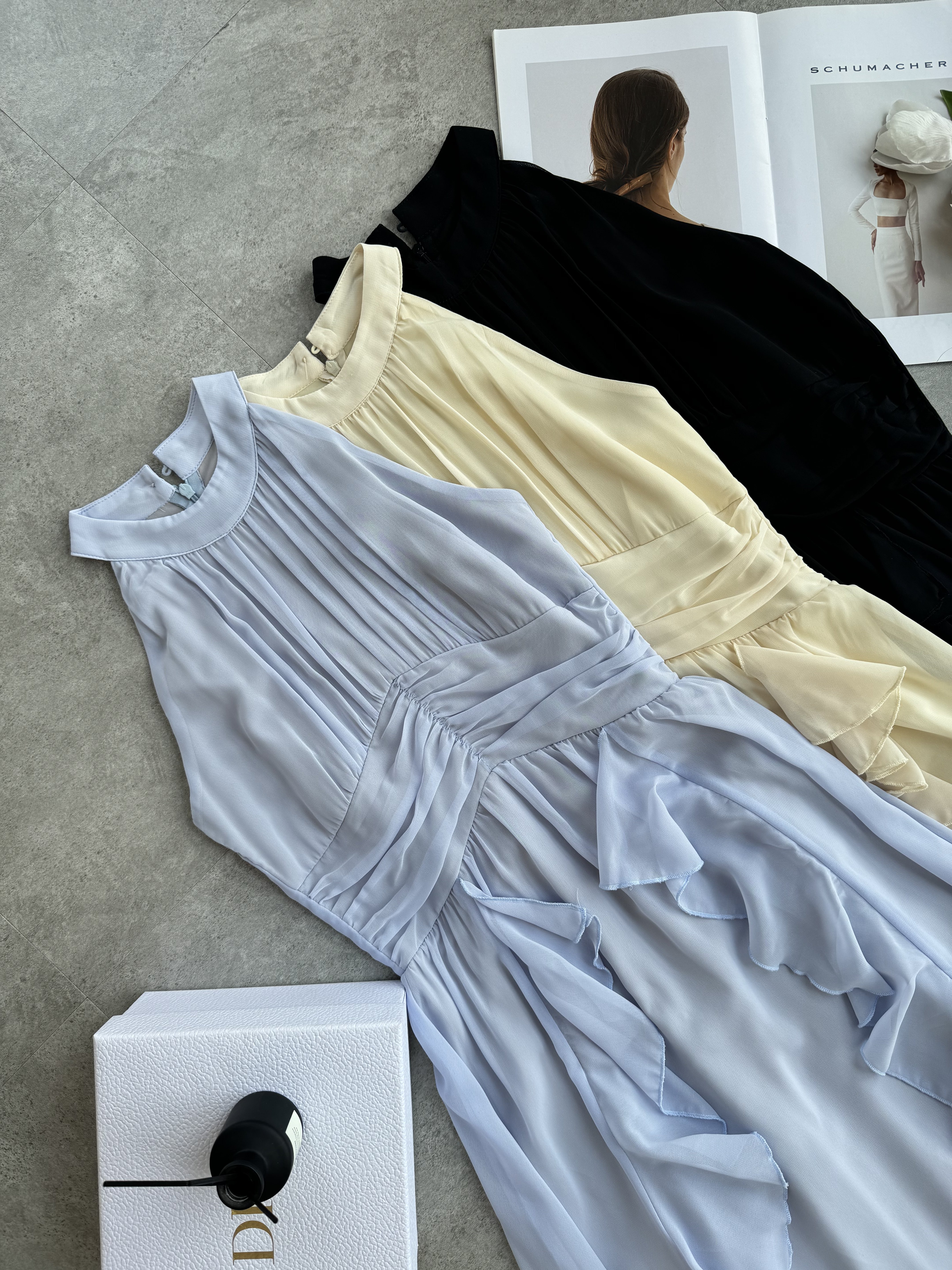 仙气挂脖雪纺连身裙