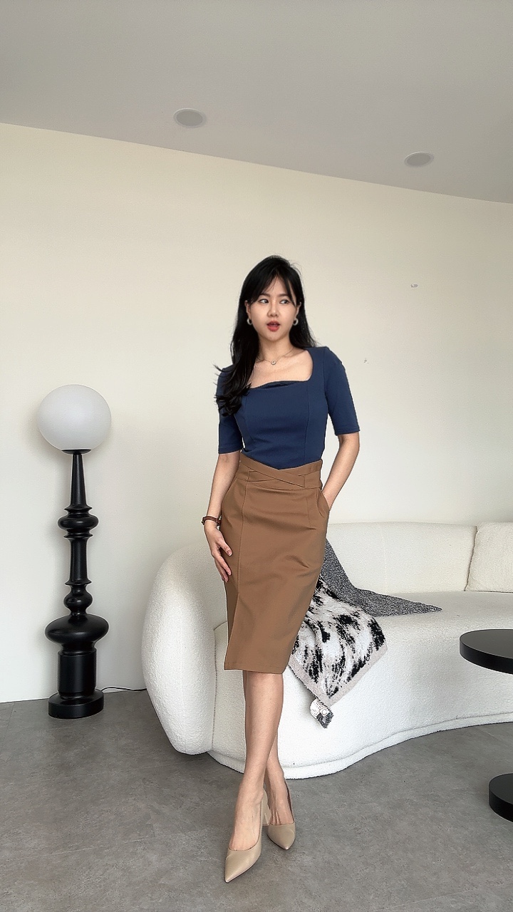 腰线绷带设计Pencil Skirt 