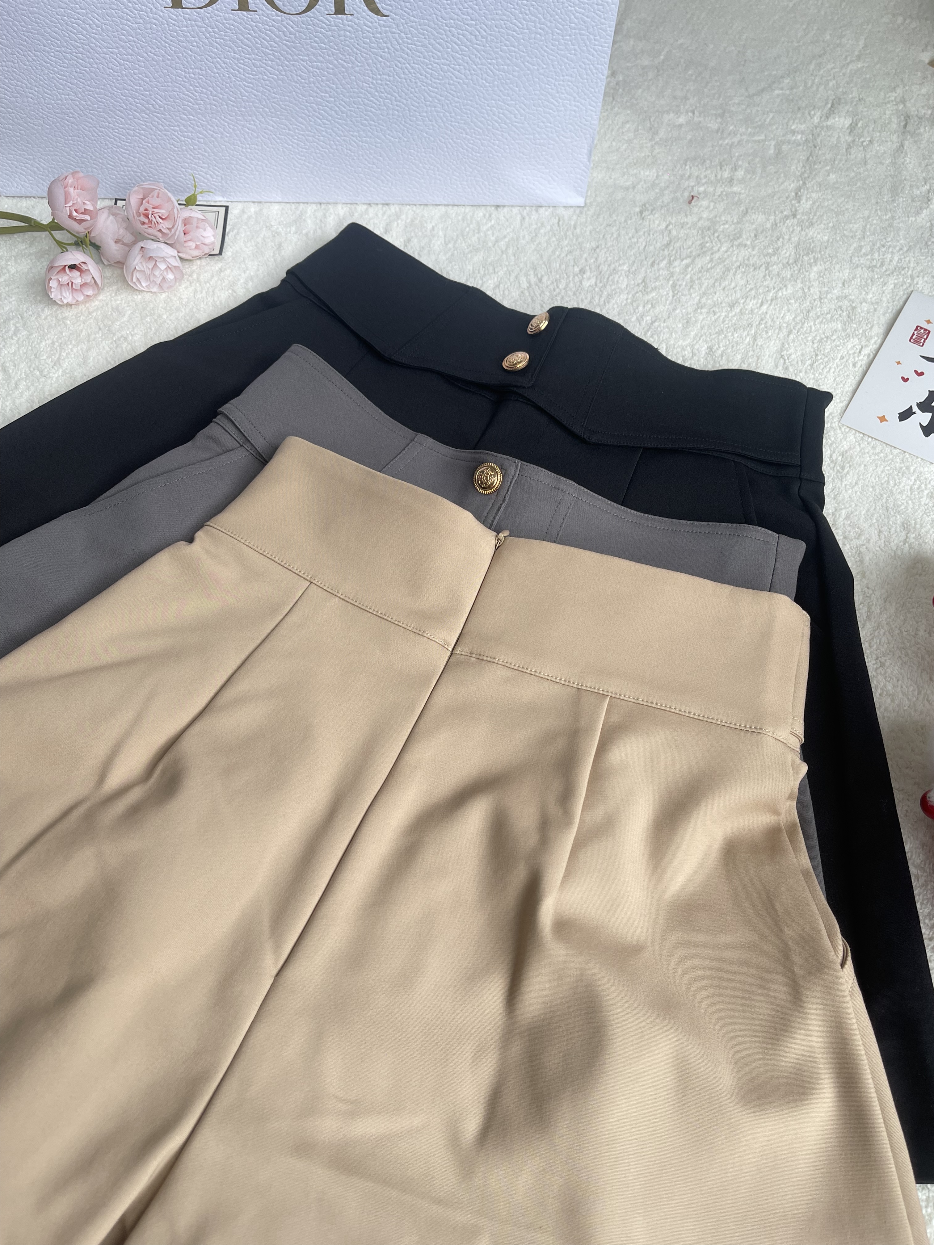 C. 2金扣高腰4分裤