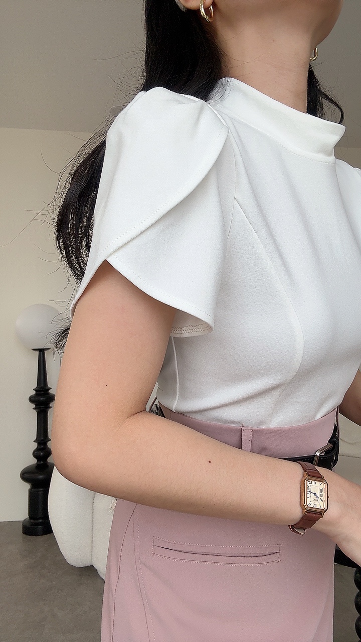 罗马高领宫廷袖短上衣