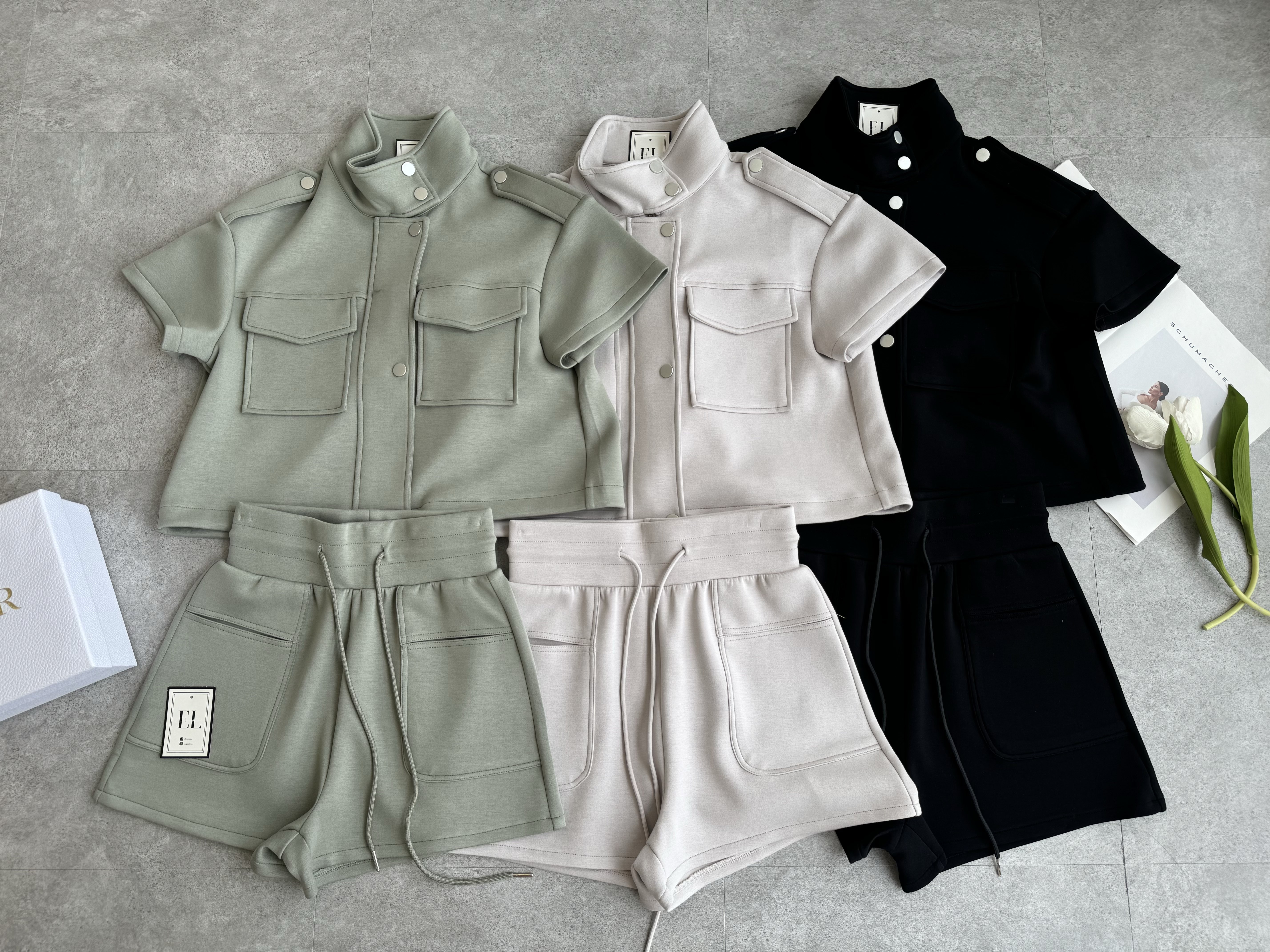 baby肌感棉高领短裤休闲套装