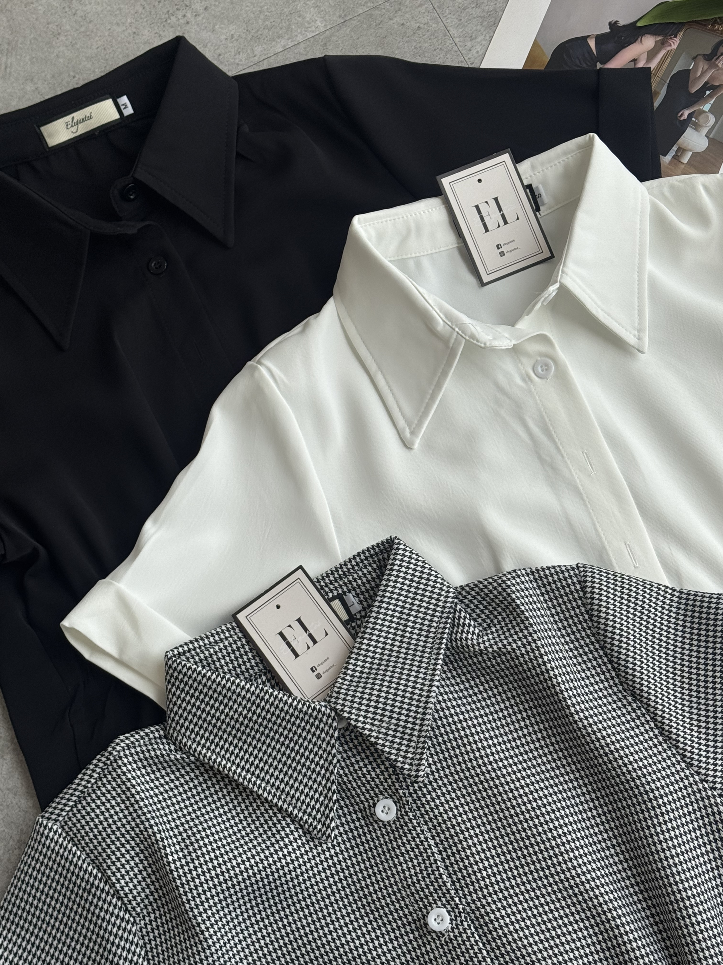 滑面收腰卷袖衬衫