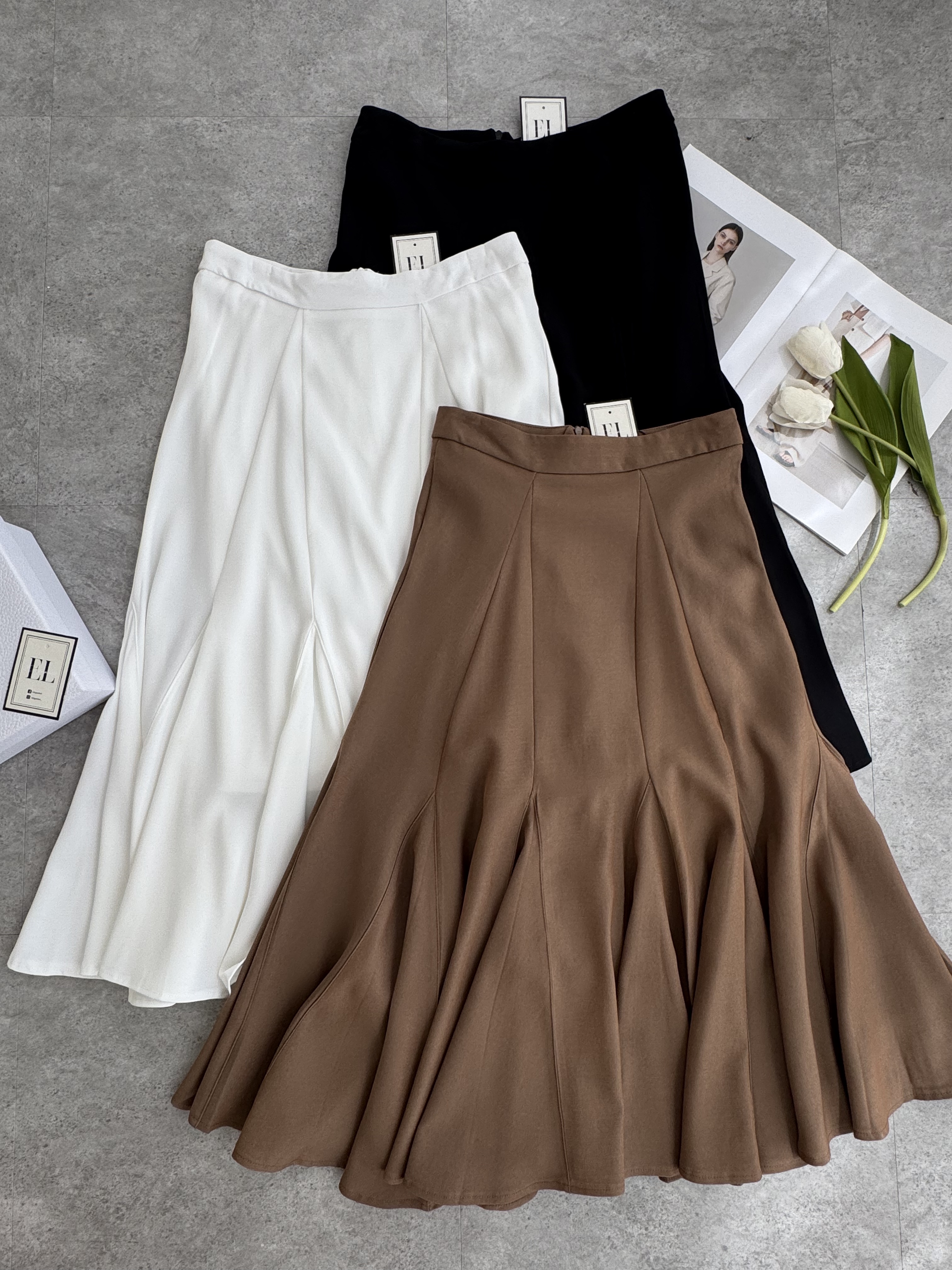 量感摆布裙尾长裙