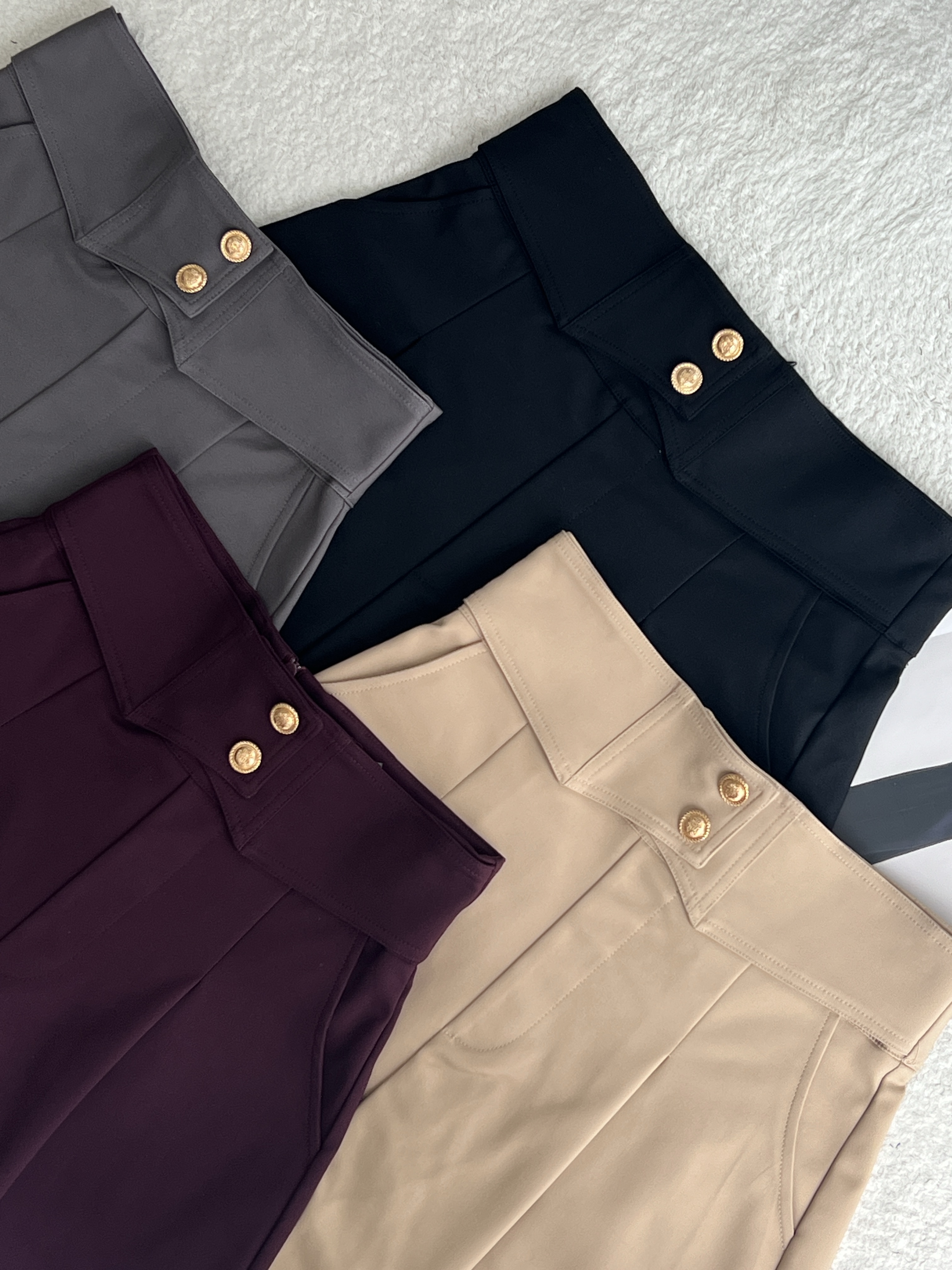 2金扣高腰4分裤