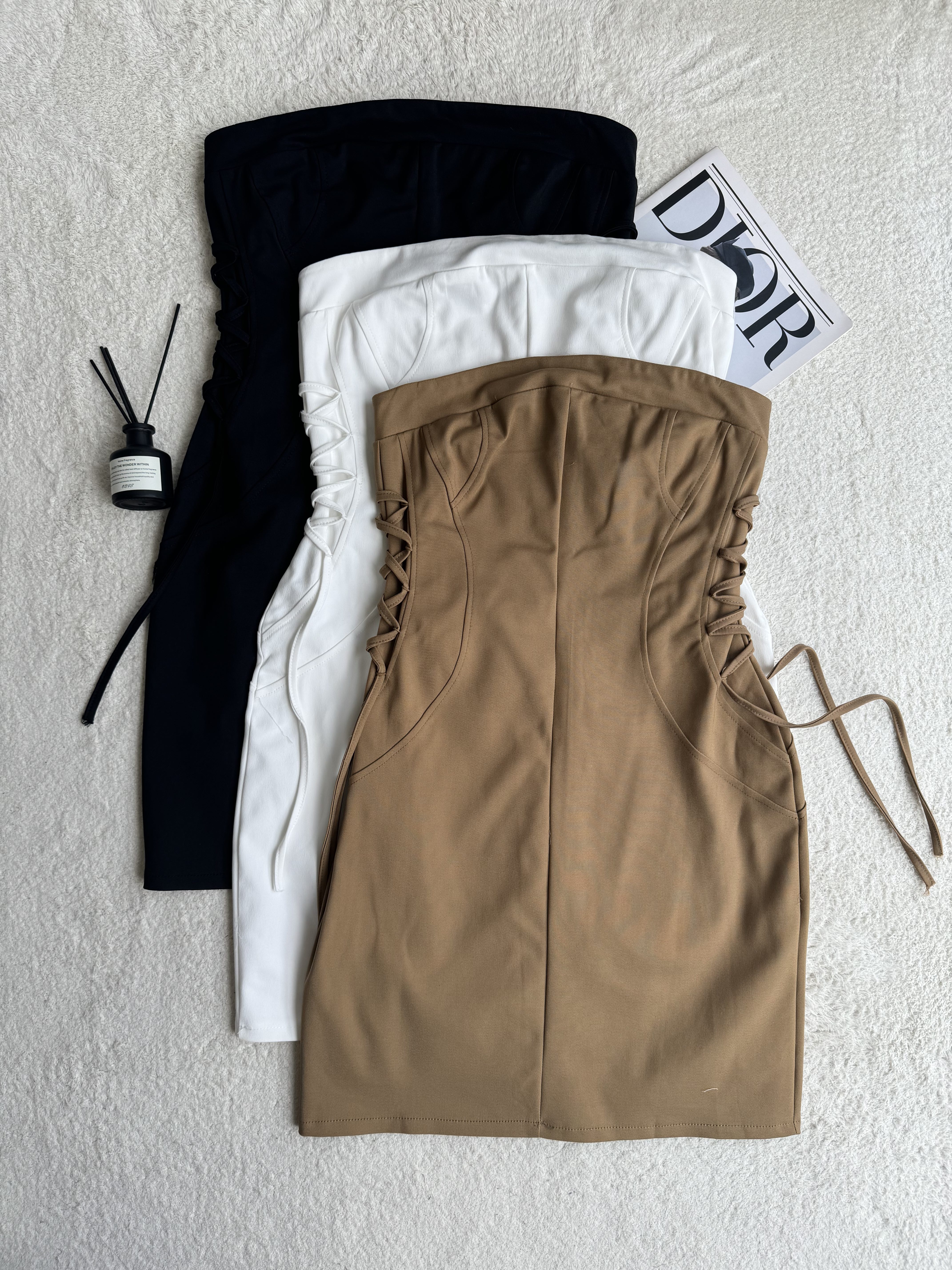 腰间辫带平口Dress