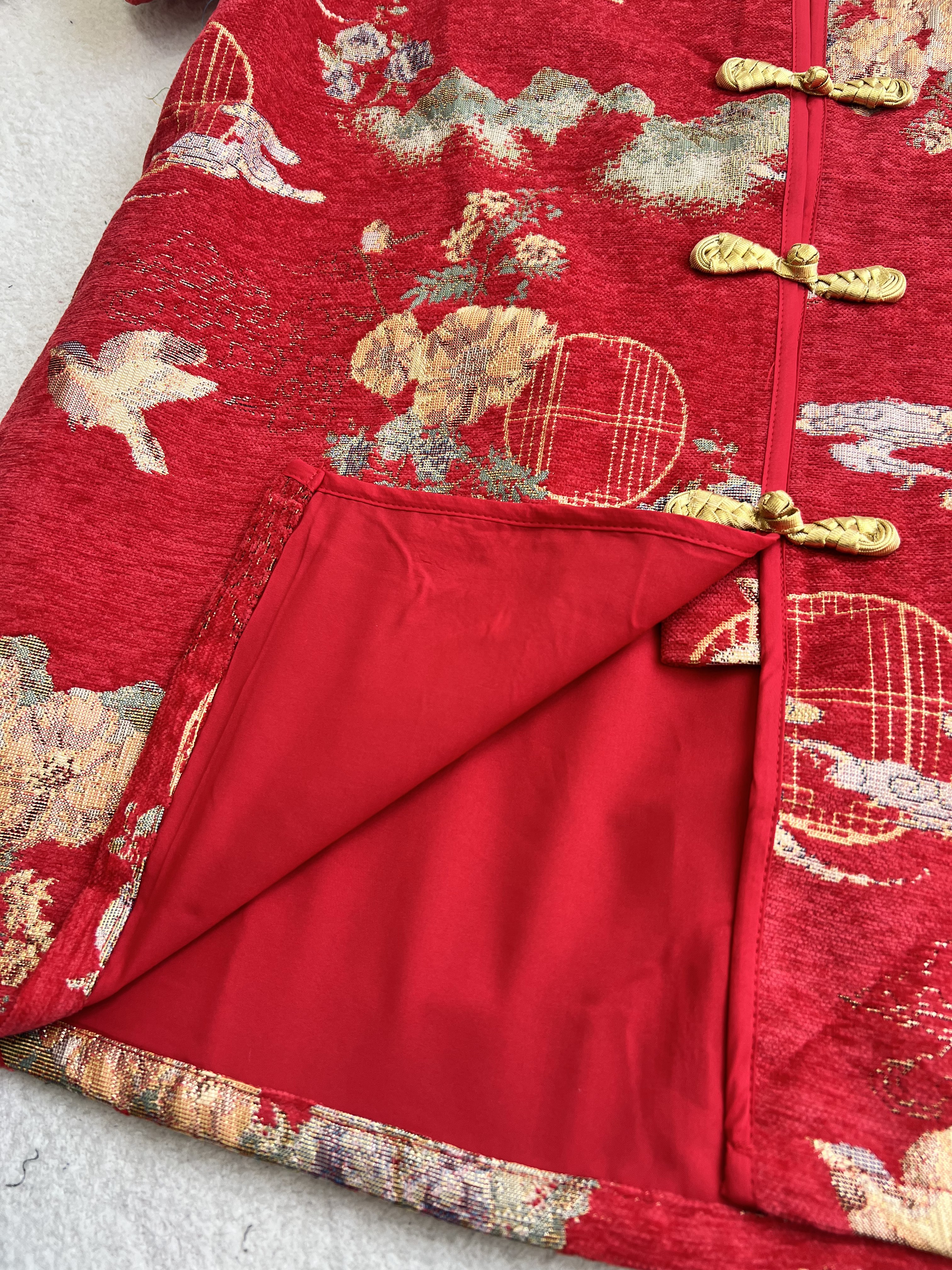 （情侣-男）金扣如意短裤旗袍套装