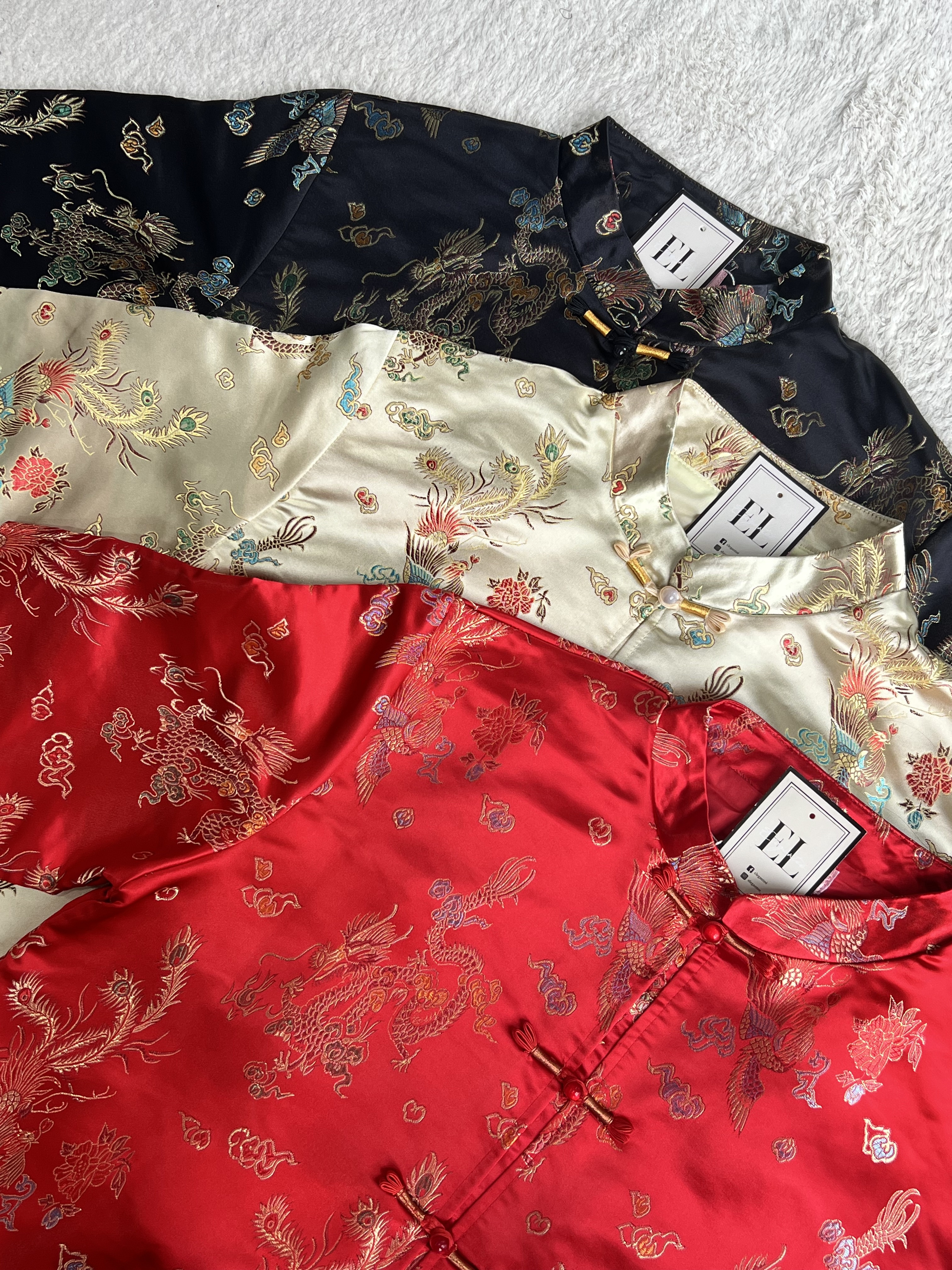 （情侣-男）彩色龙凤刺绣唐装