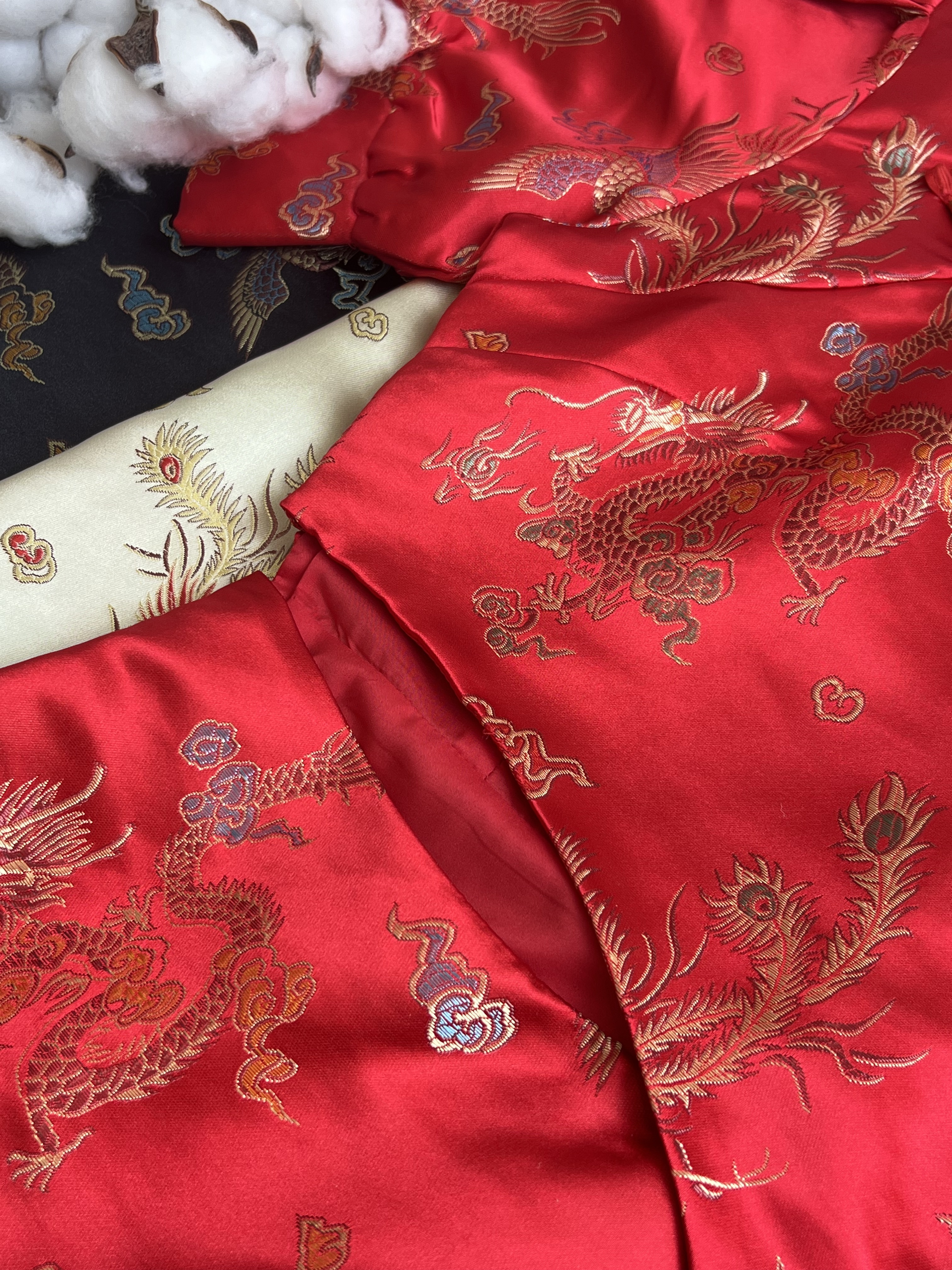 （情侣-女）彩色龙凤刺绣连身裙