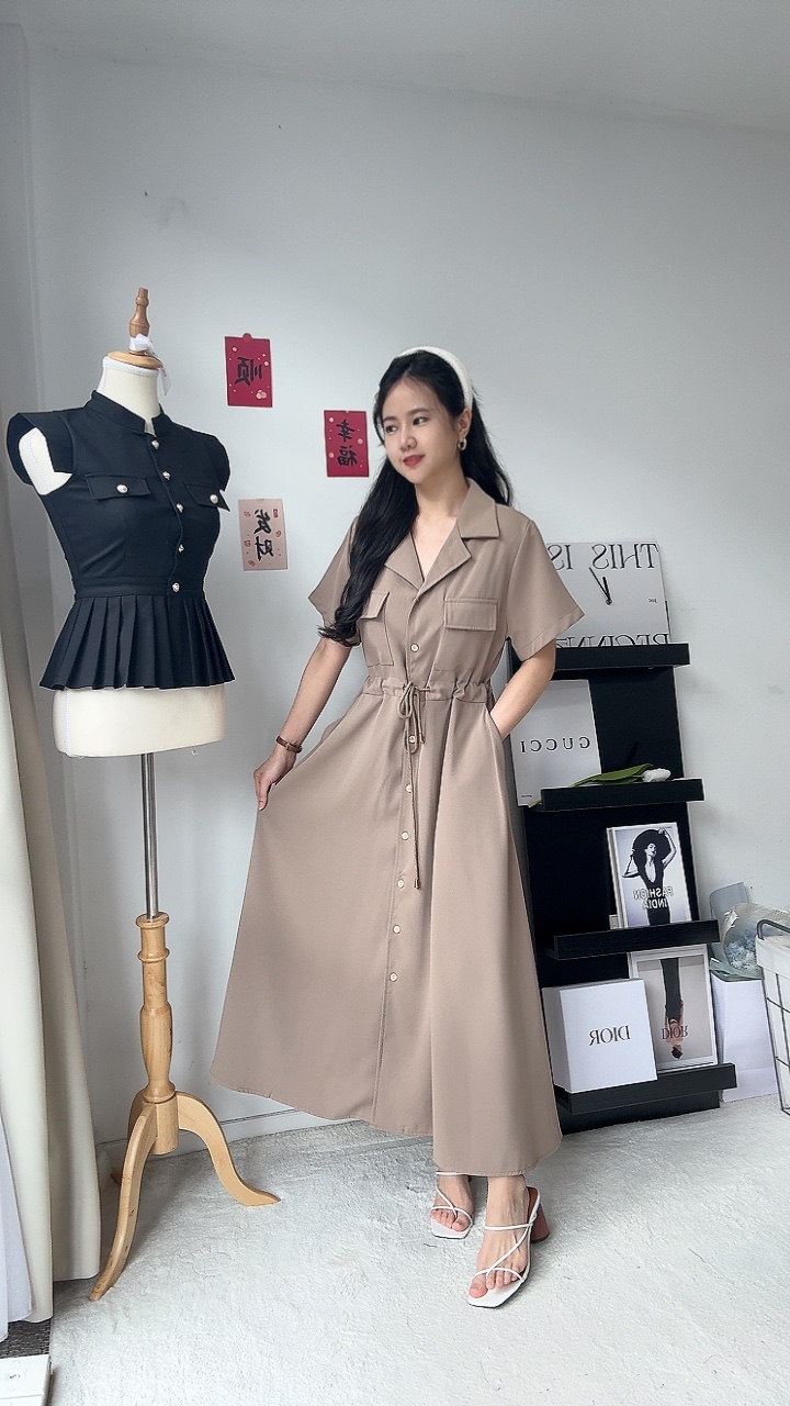 工装收腰连身裙