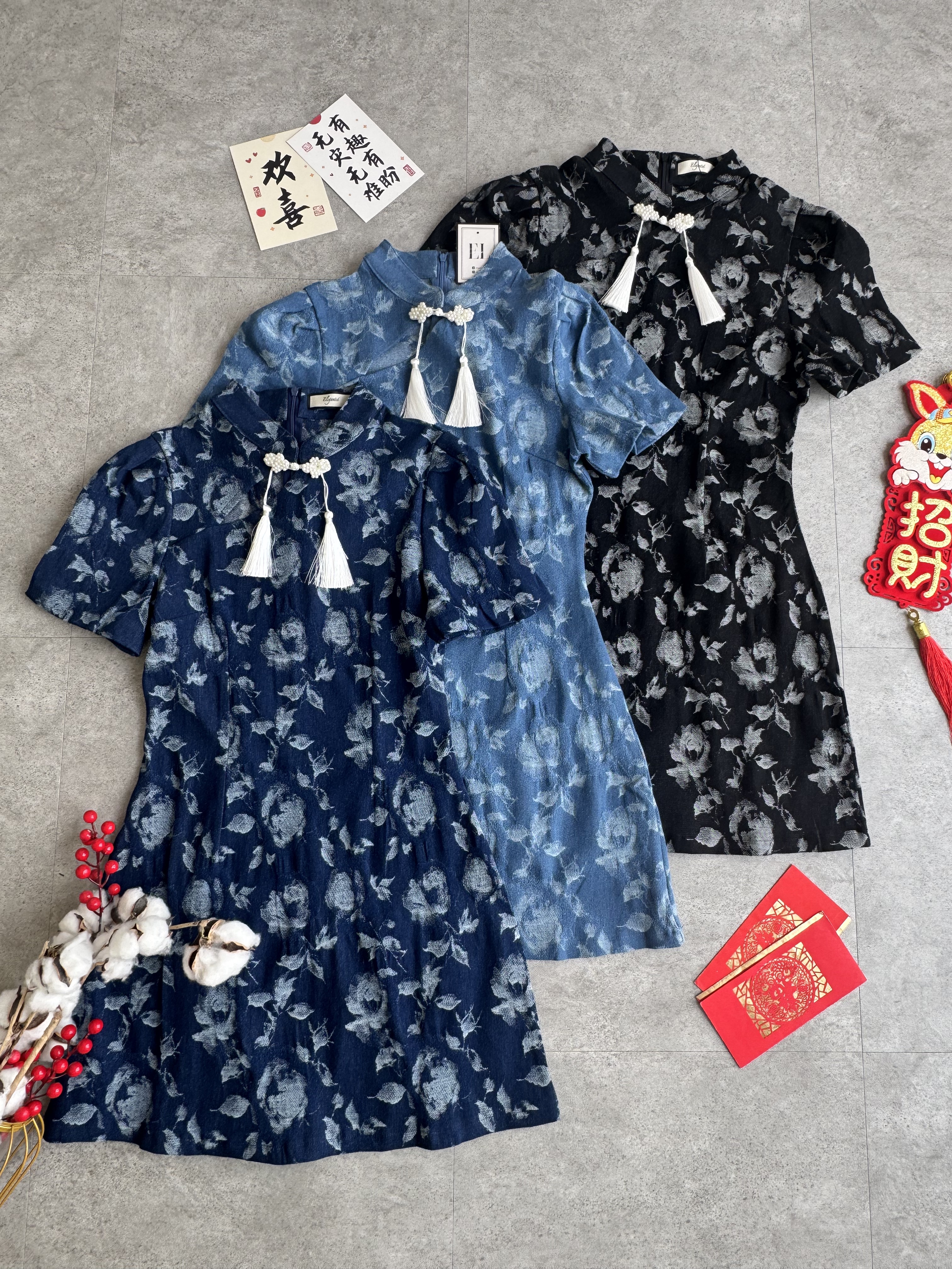 《新年》牛仔短袖连身裙