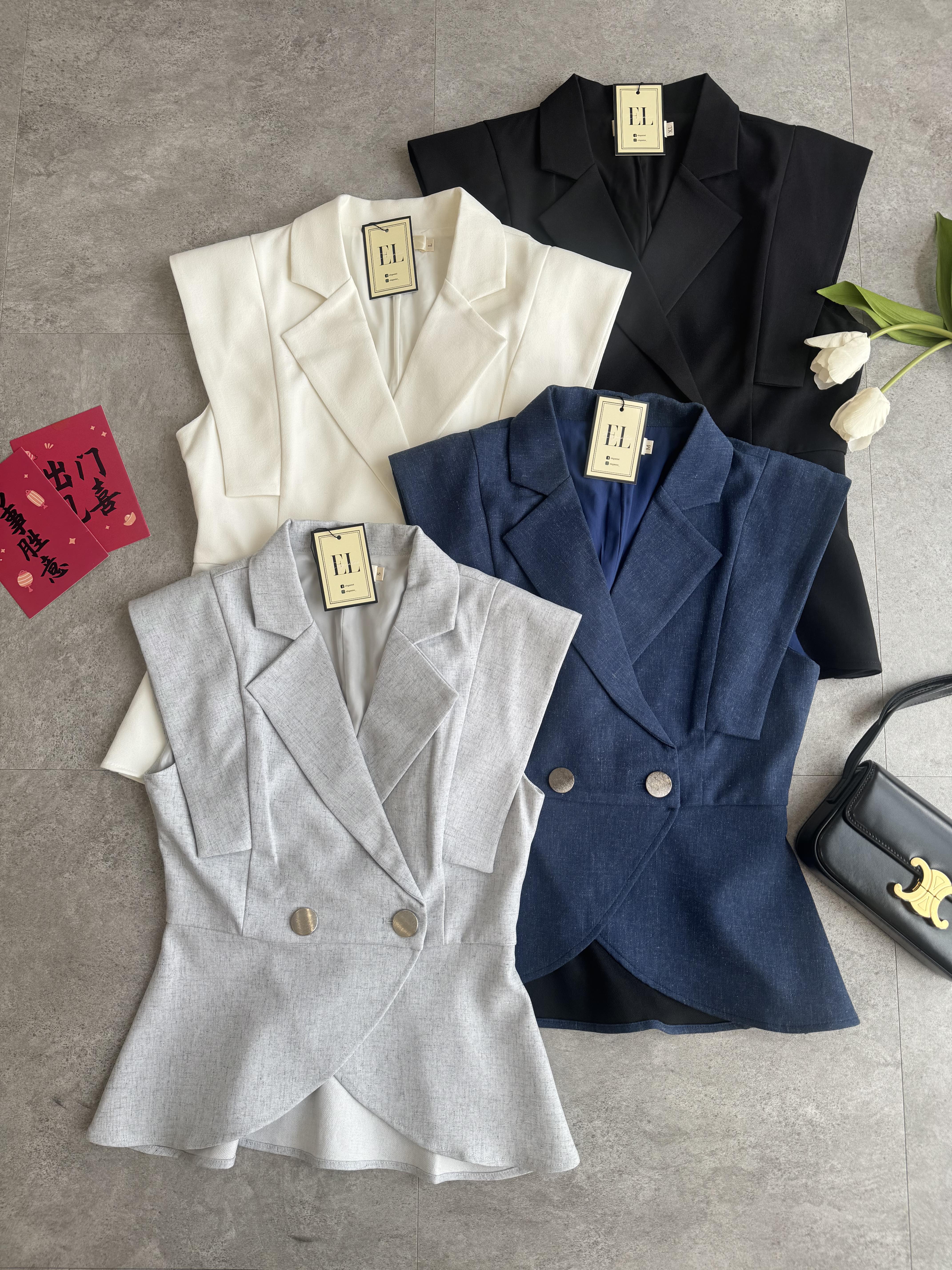 《高端系》女总风直角修腰翻领Top