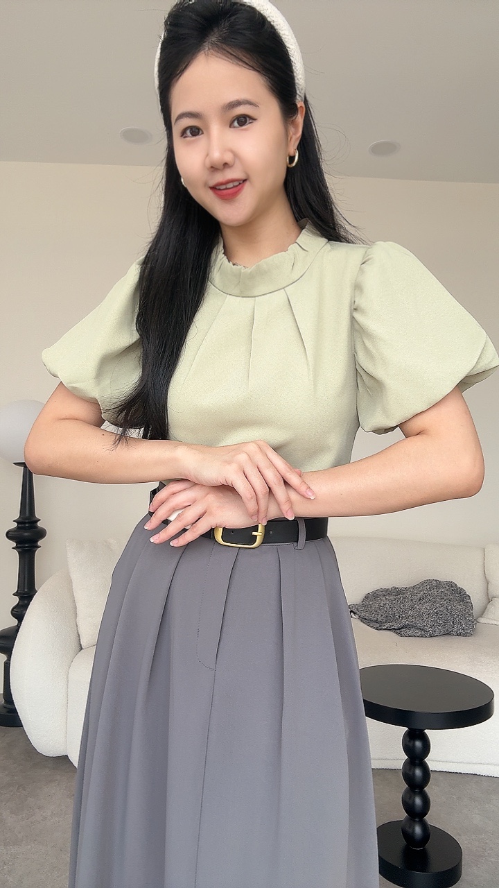 端庄公主泡泡袖Top 