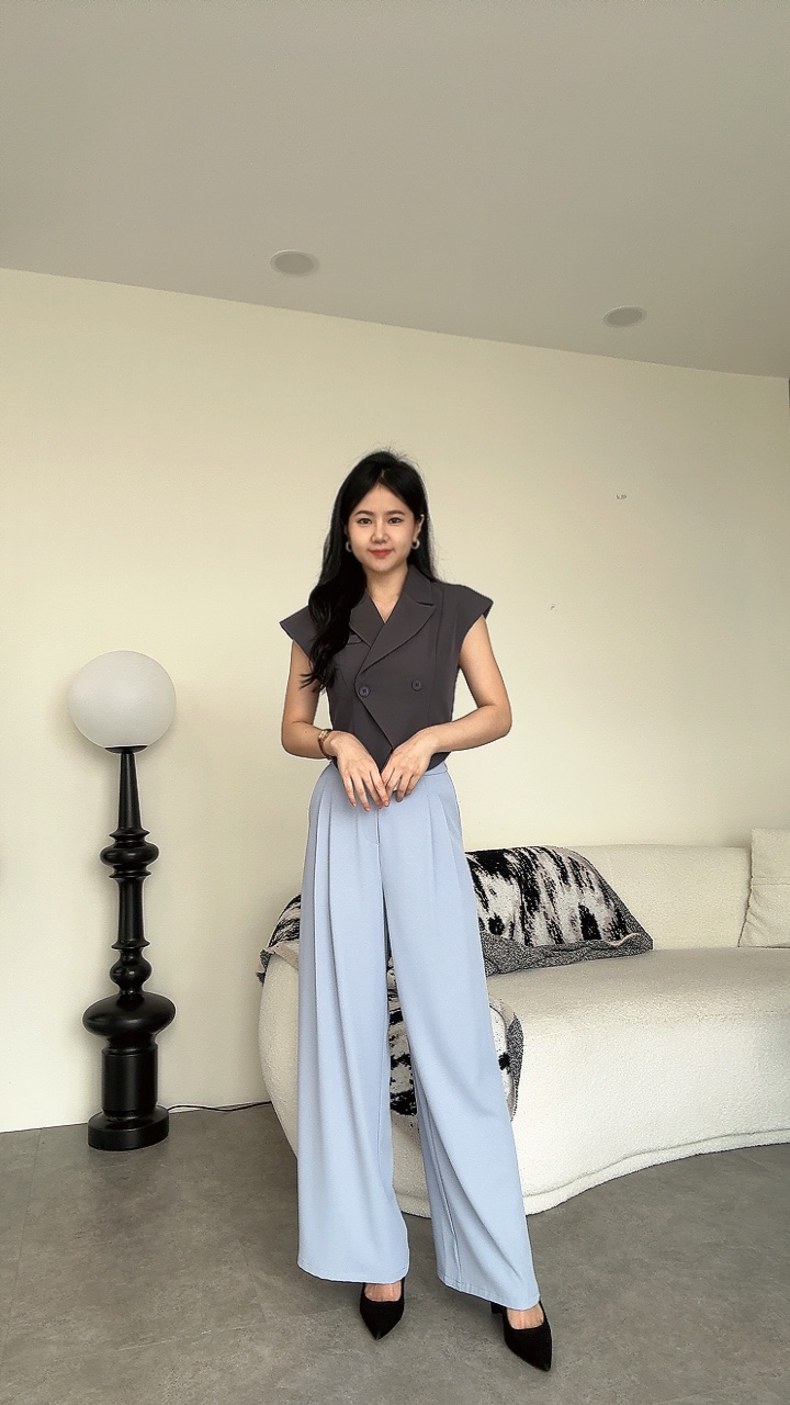 梨形必入垂直高级感高腰阔腿裤