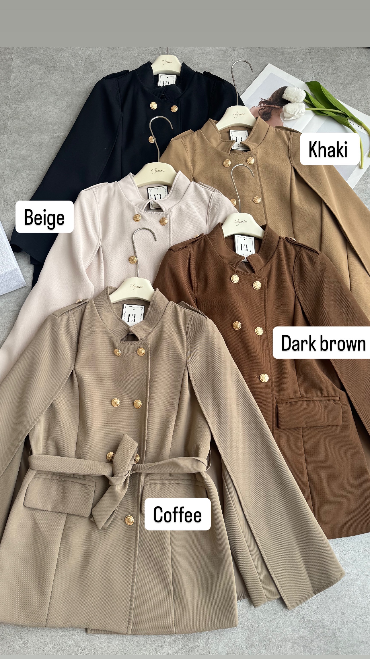 宫廷风斗风式中长版风衣