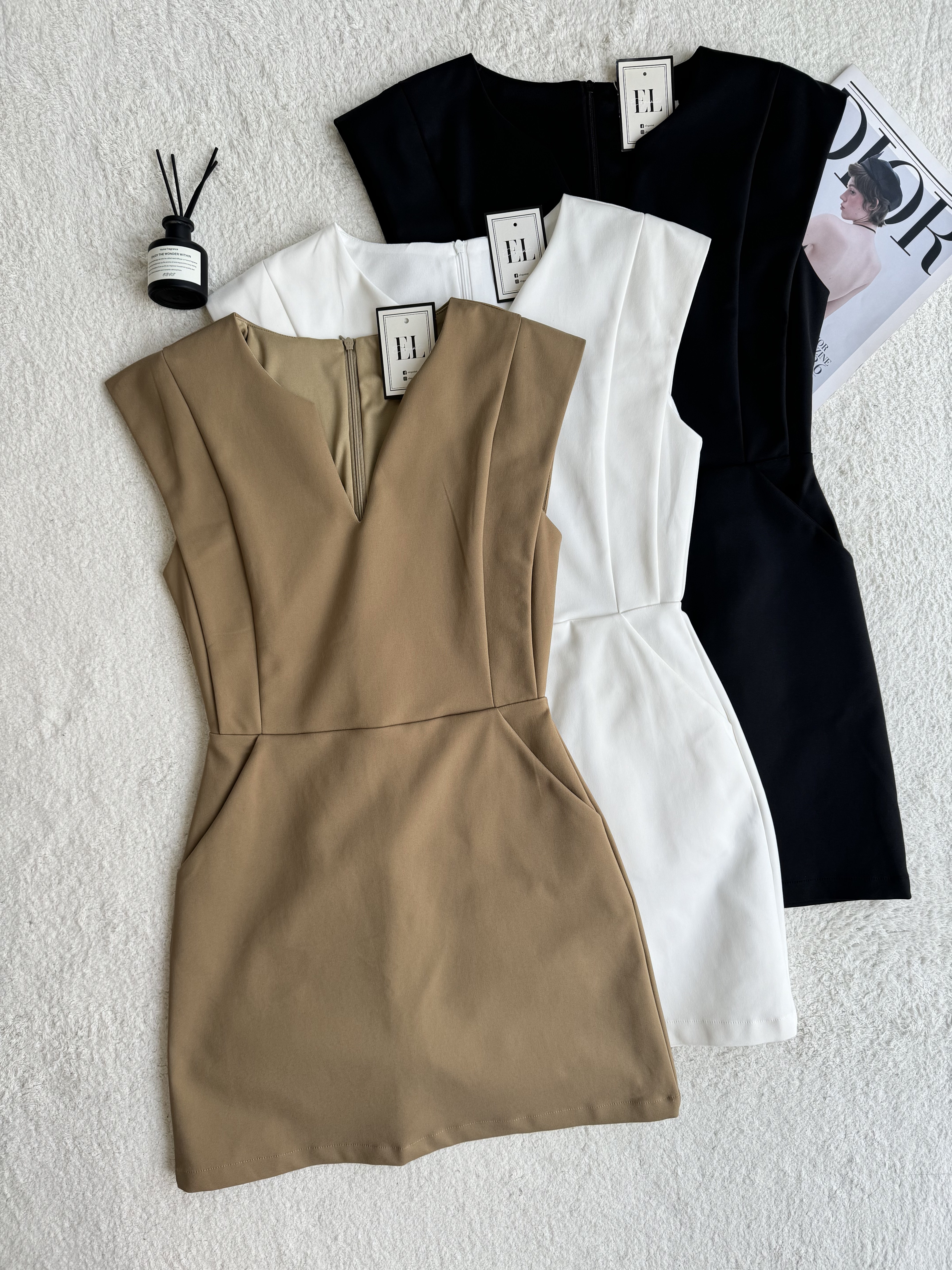 V领推荐袖OL dress