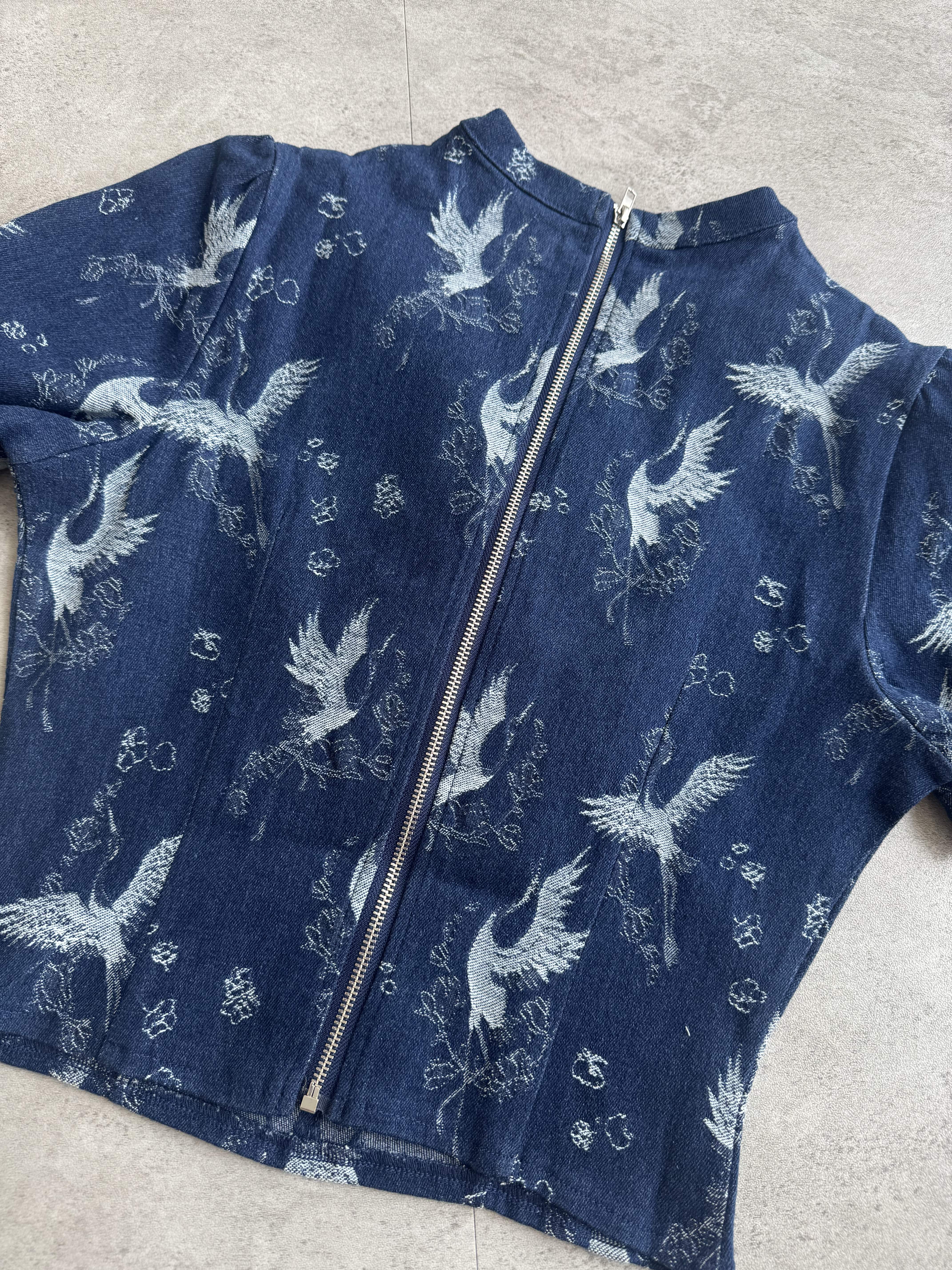 《新年》蝴蝶钻牛仔短袖长裙套装