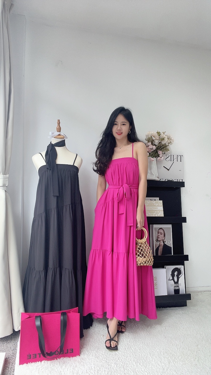 沙滩抹胸吊带连身裙