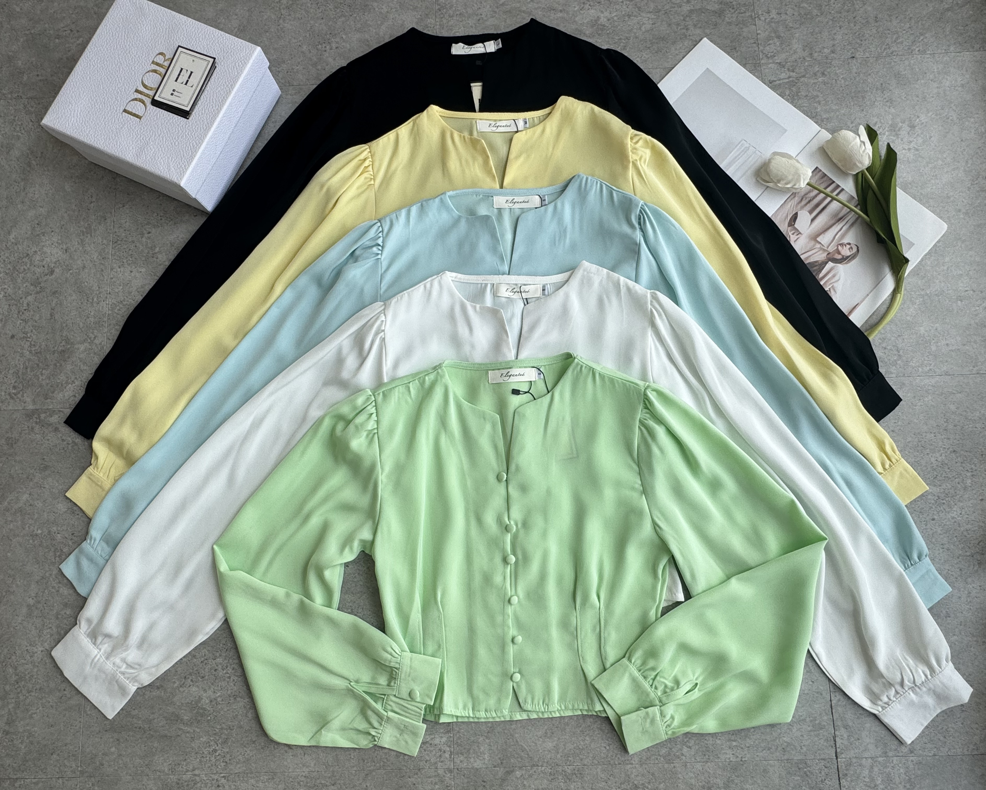 雪纺宫廷侧拉链长袖上衣